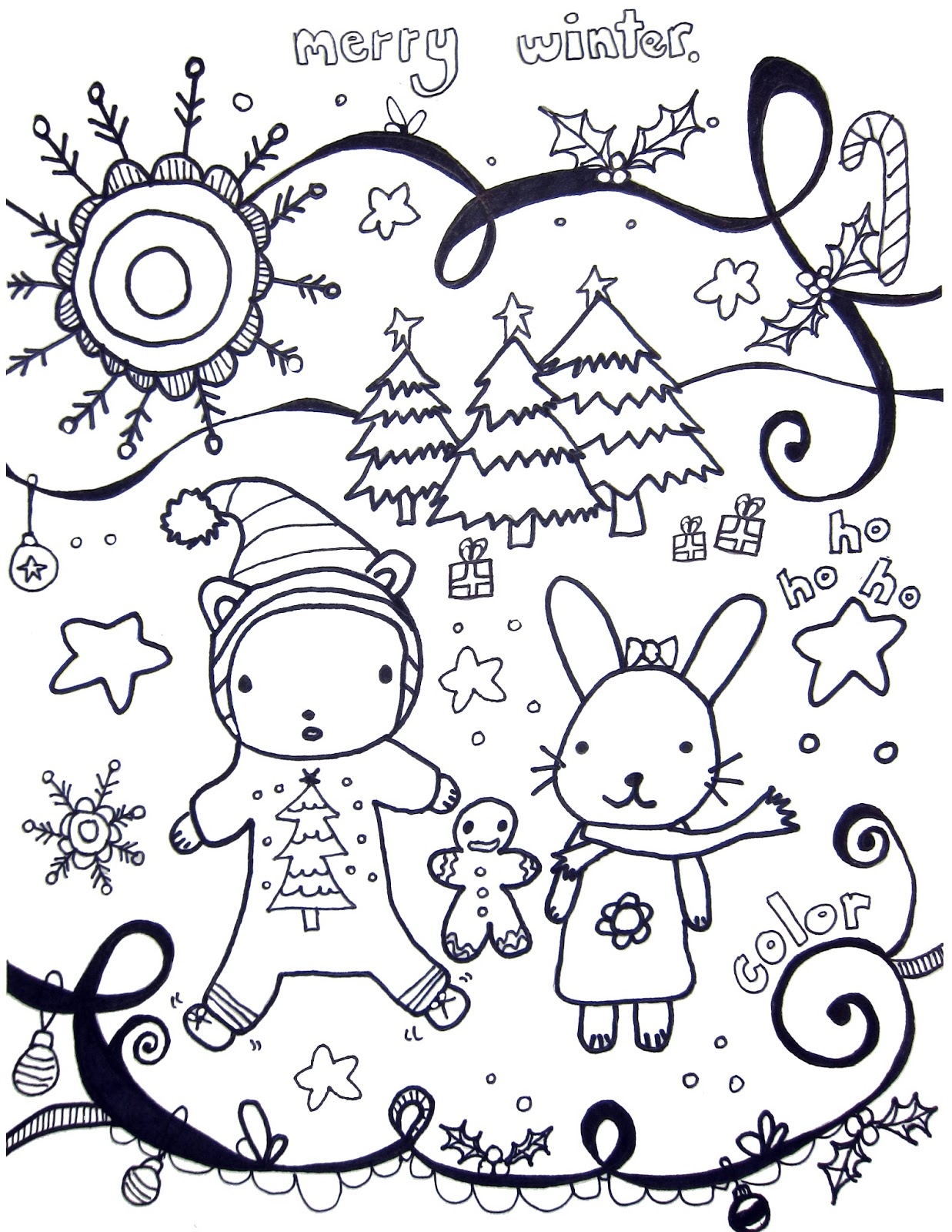 winter coloring pages free printable