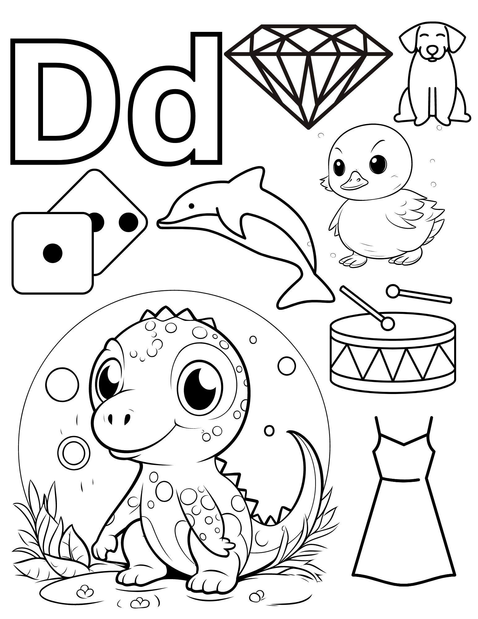 letter d coloring pages
