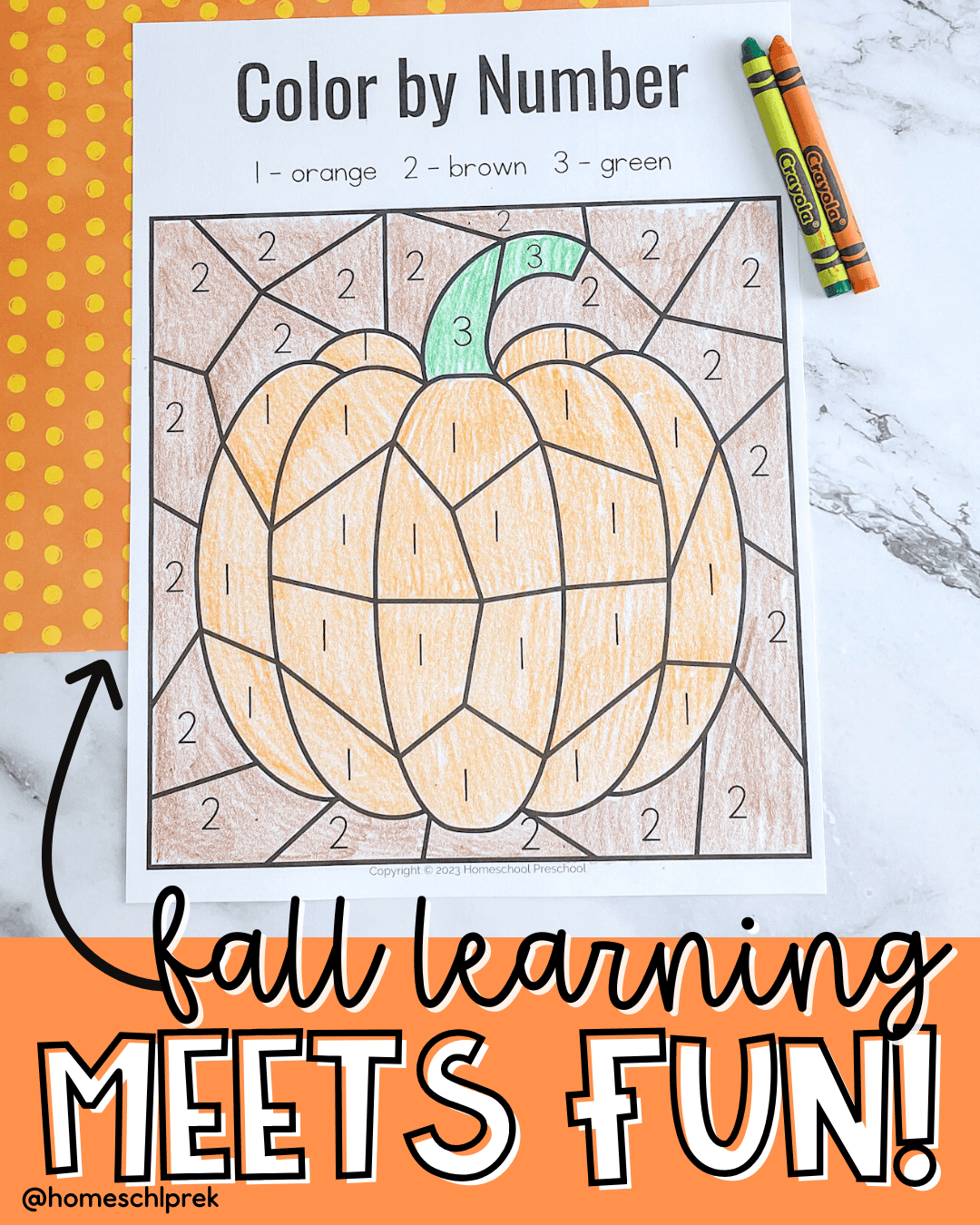 Pumpkin Color By Number Printable Easy Free Fall Activity 