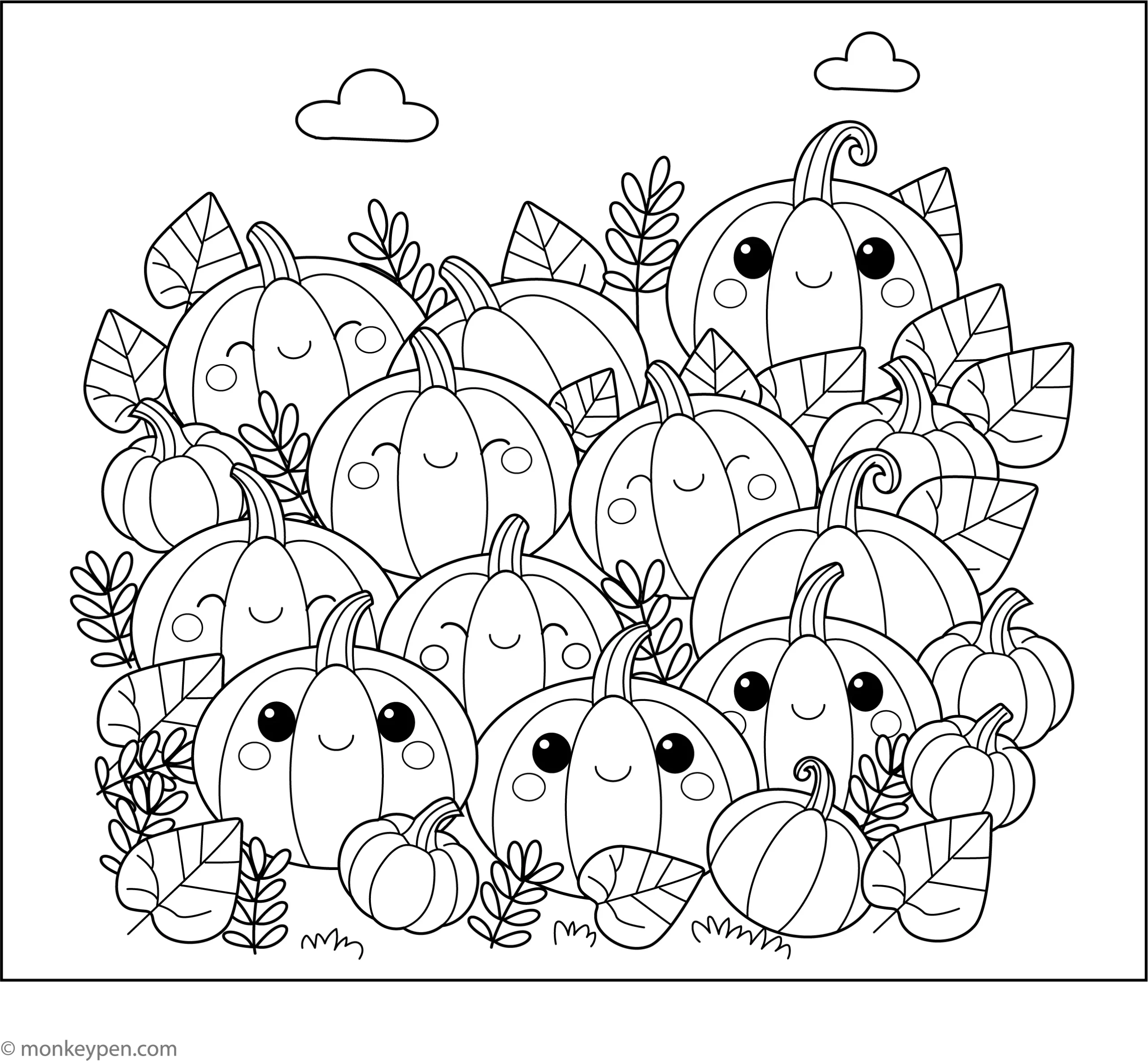 Pumpkin Patch Coloring Page Fun Printable Sheet For Kids Pumpkin Patch Coloring Page Fun Printable Sheet For Kids