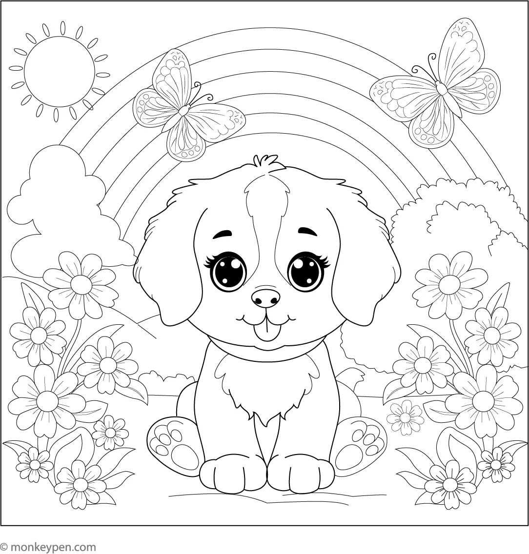 puppy printable coloring pages