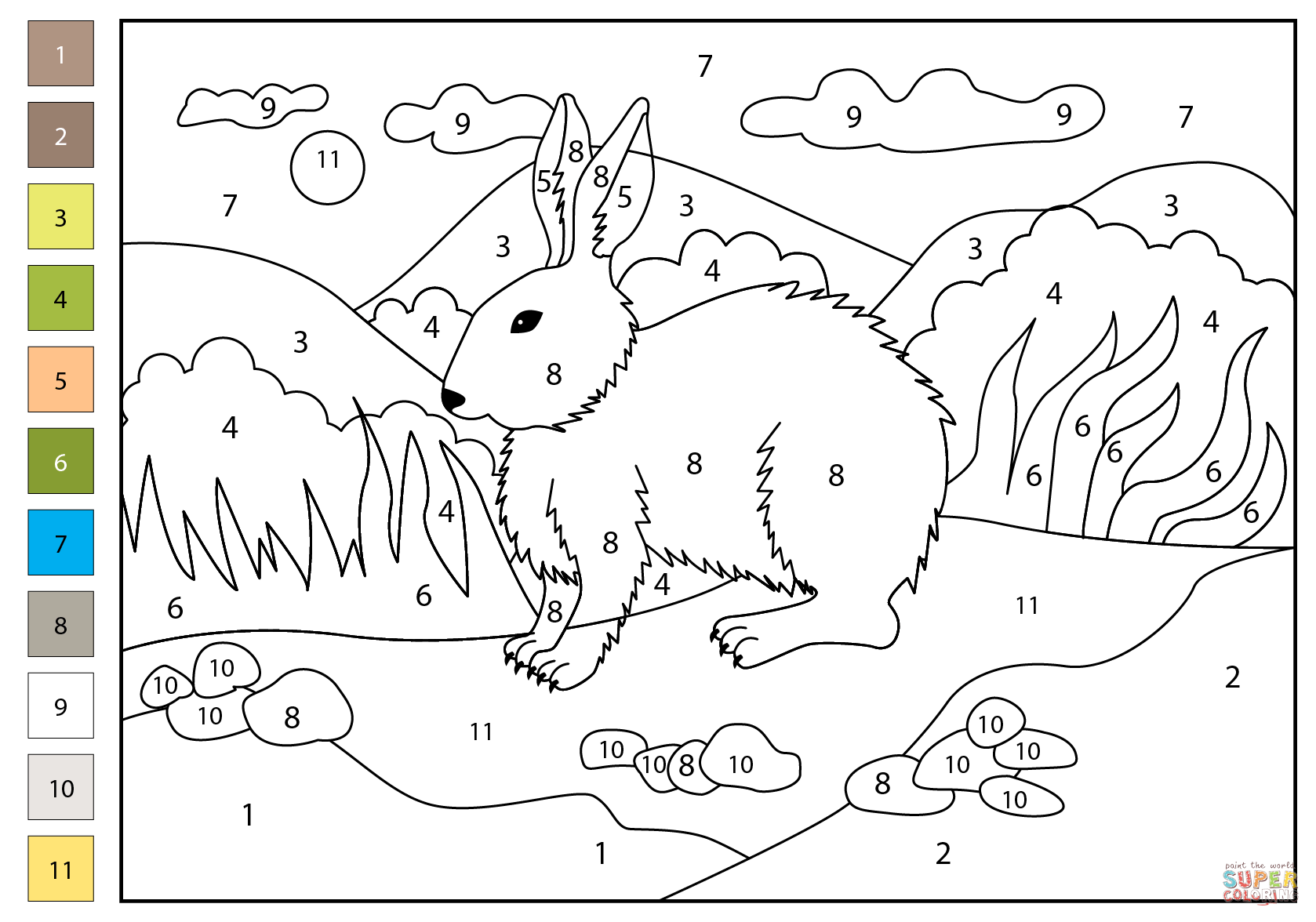 color by number rabbit color by number rabbit