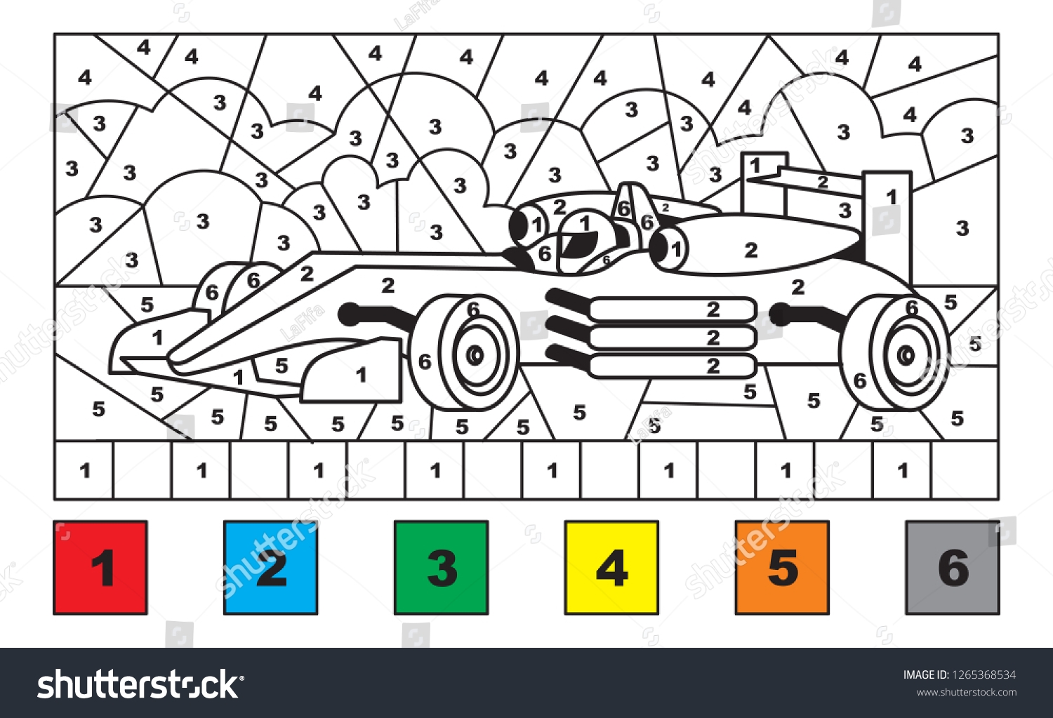 Race Car Color By Number Educational Stock Vector Royalty Free 1265368534 Shutterstock Race Car Color By Number Educational Stock Vector Royalty Free 1265368534 Shutterstock