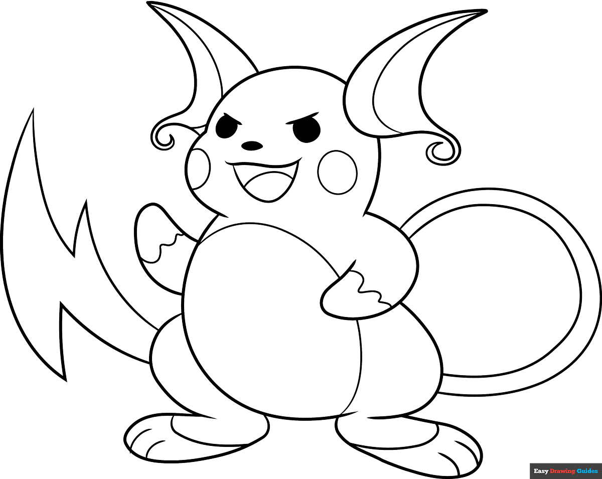 Raichu Pok mon Coloring Page Easy Drawing Guides Raichu Pok mon Coloring Page Easy Drawing Guides