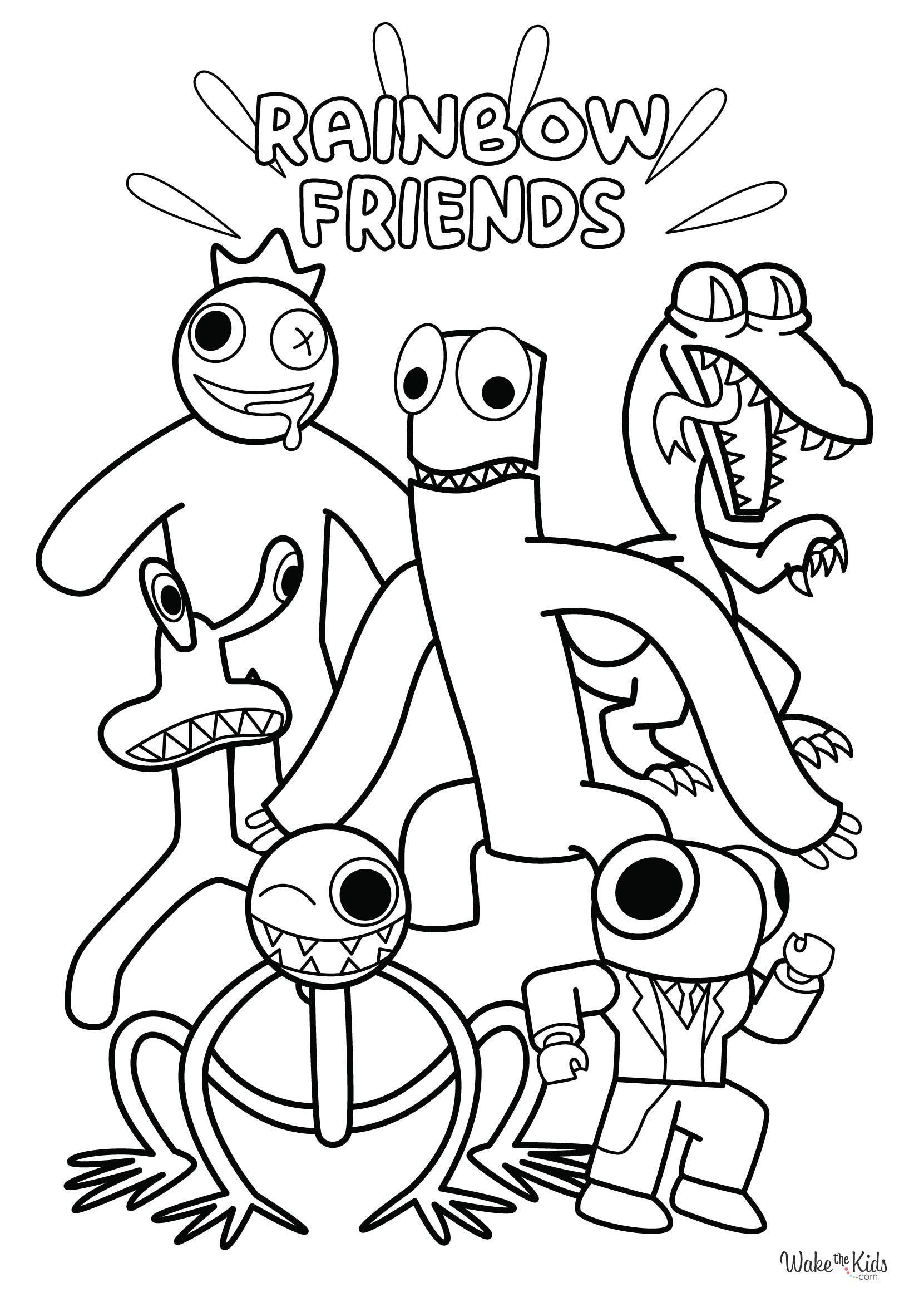 Rainbow Friends Coloring Pages Free Printable PDFs WakeTheKids