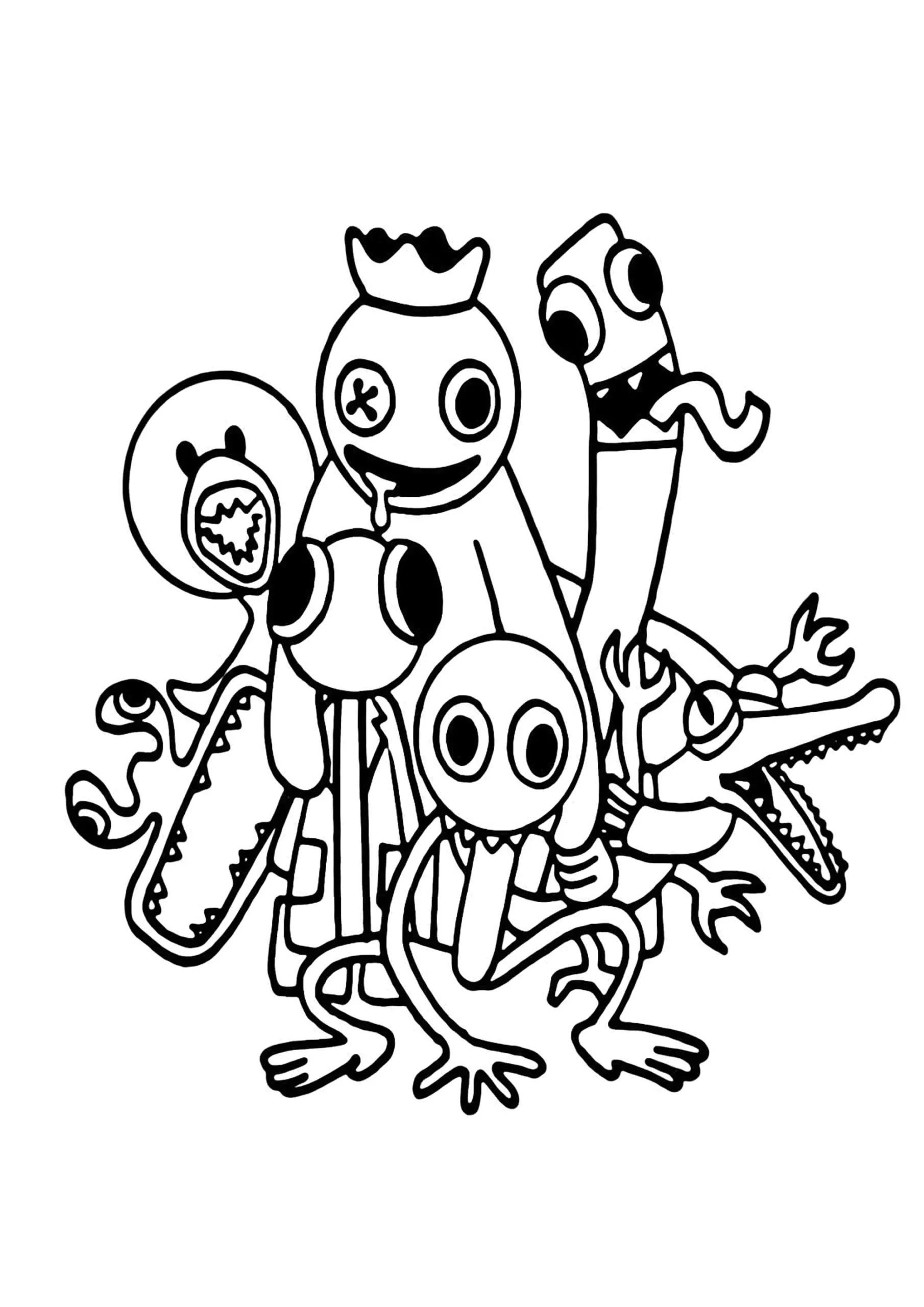 Rainbow Friends Some Very Zany Characters Rainbow Friends Coloring Pages