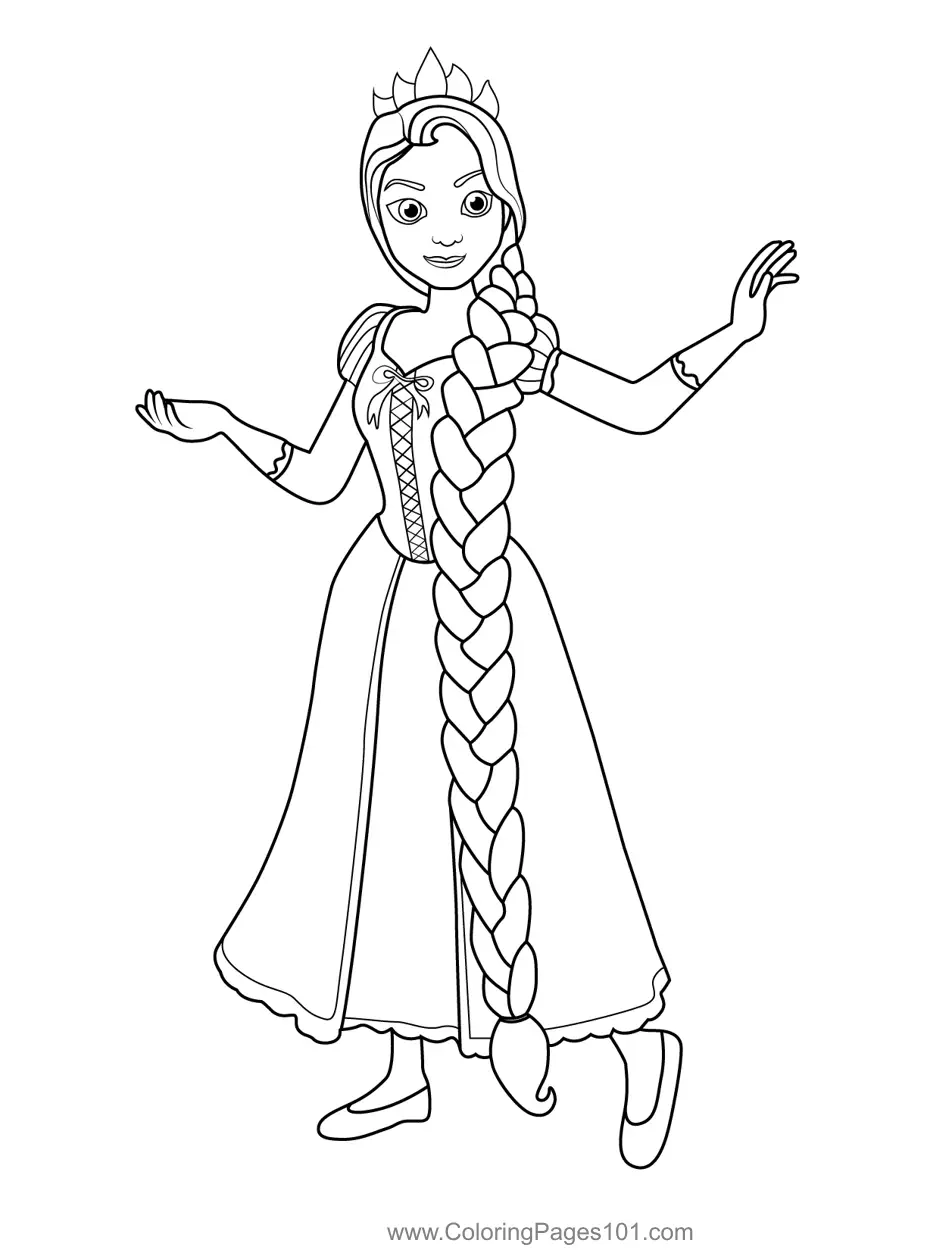 princess rapunzel coloring page
