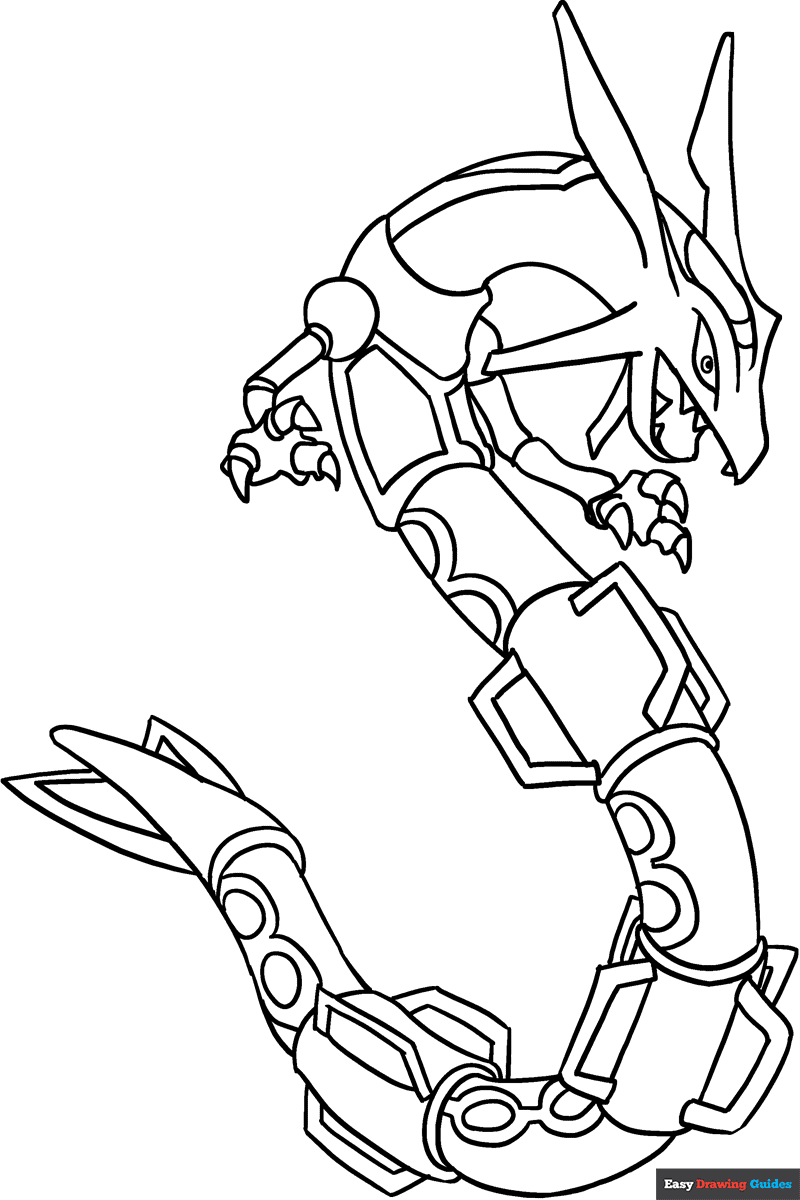 Rayquaza Coloring Page Easy Drawing Guides