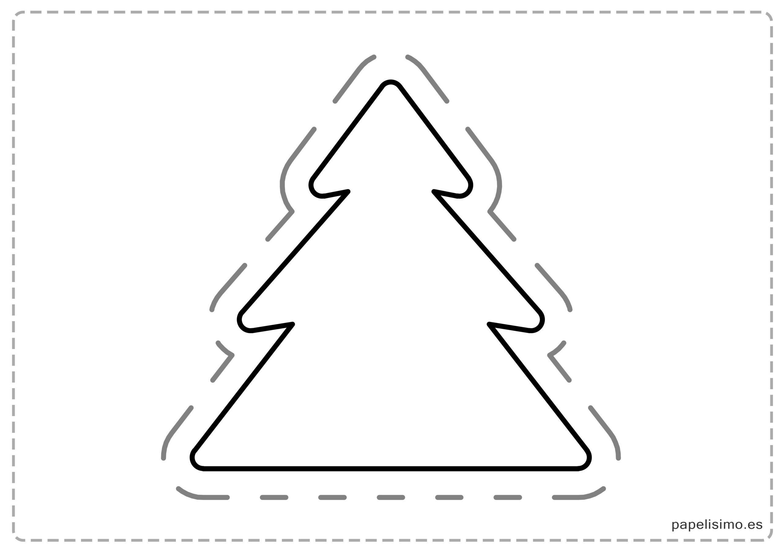 rbol de Navidad para colorear y recortar Papelisimo rbol de Navidad para colorear y recortar Papelisimo