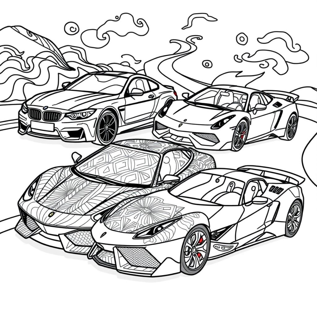 Rev Up Your Creativity With Iconic Sports Cars Coloring Page
