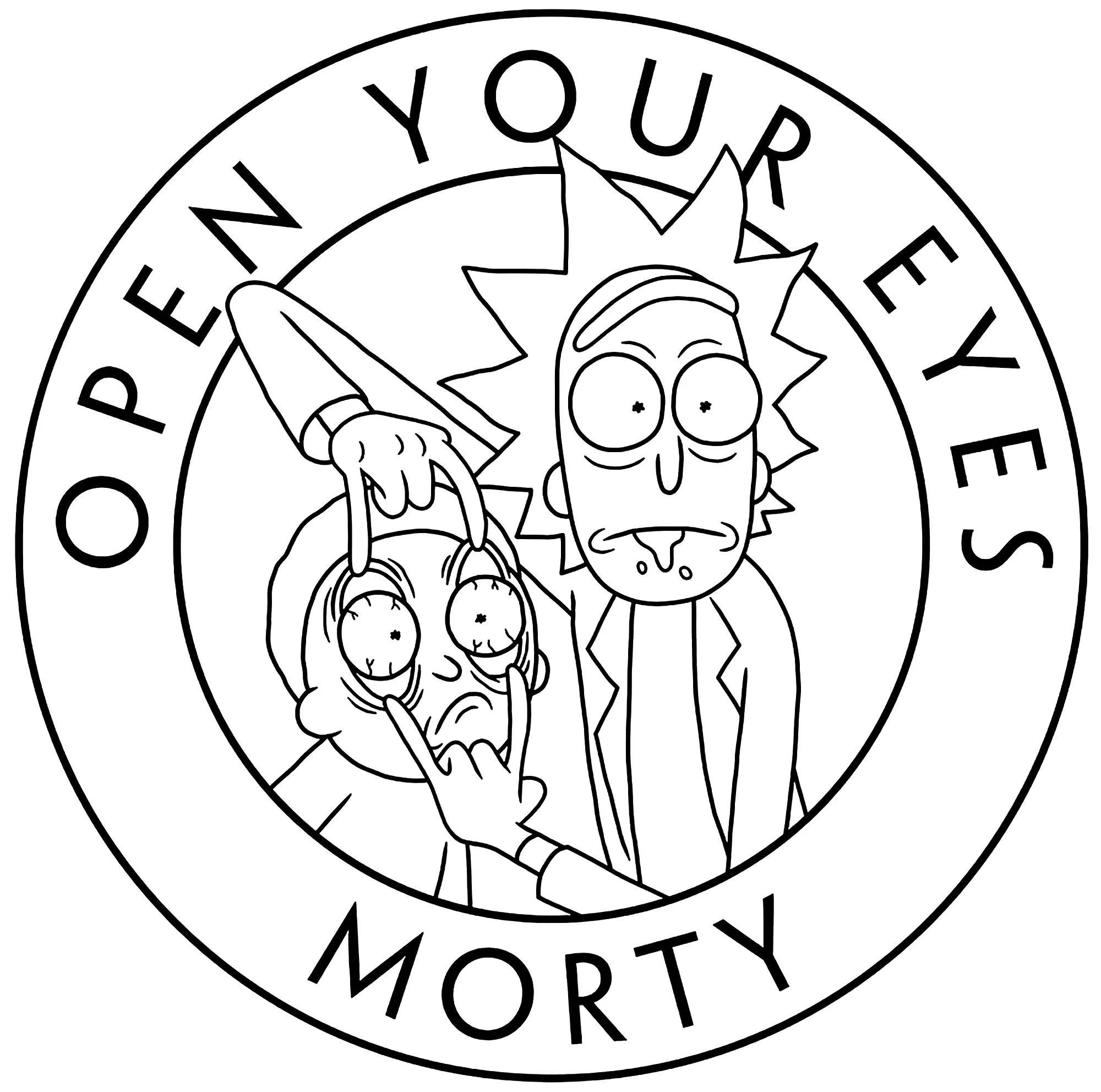 Rick And Morty Open Your Eyes TV Show Coloring Pages