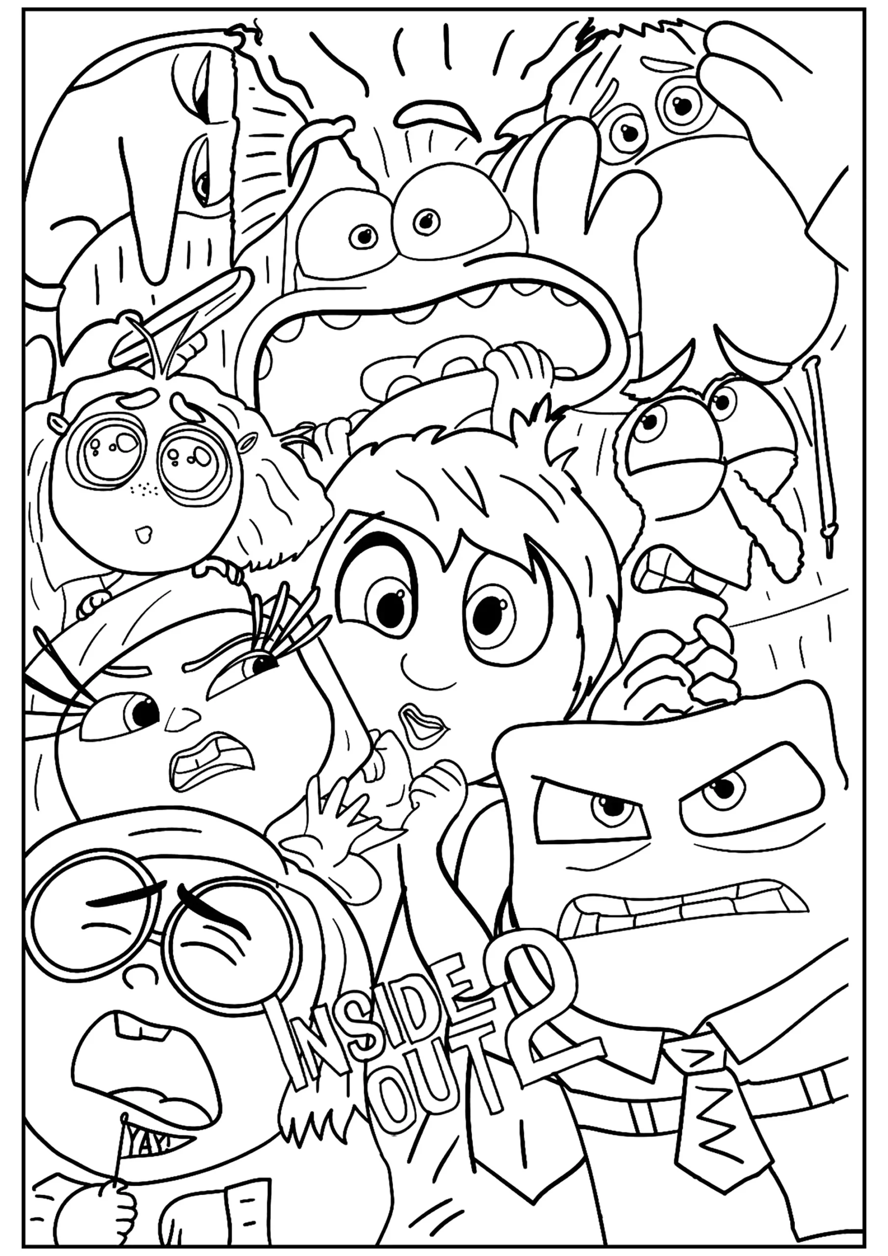 Riley And All Her Emotions Inside Out 2 Coloring Pages Riley And All Her Emotions Inside Out 2 Coloring Pages