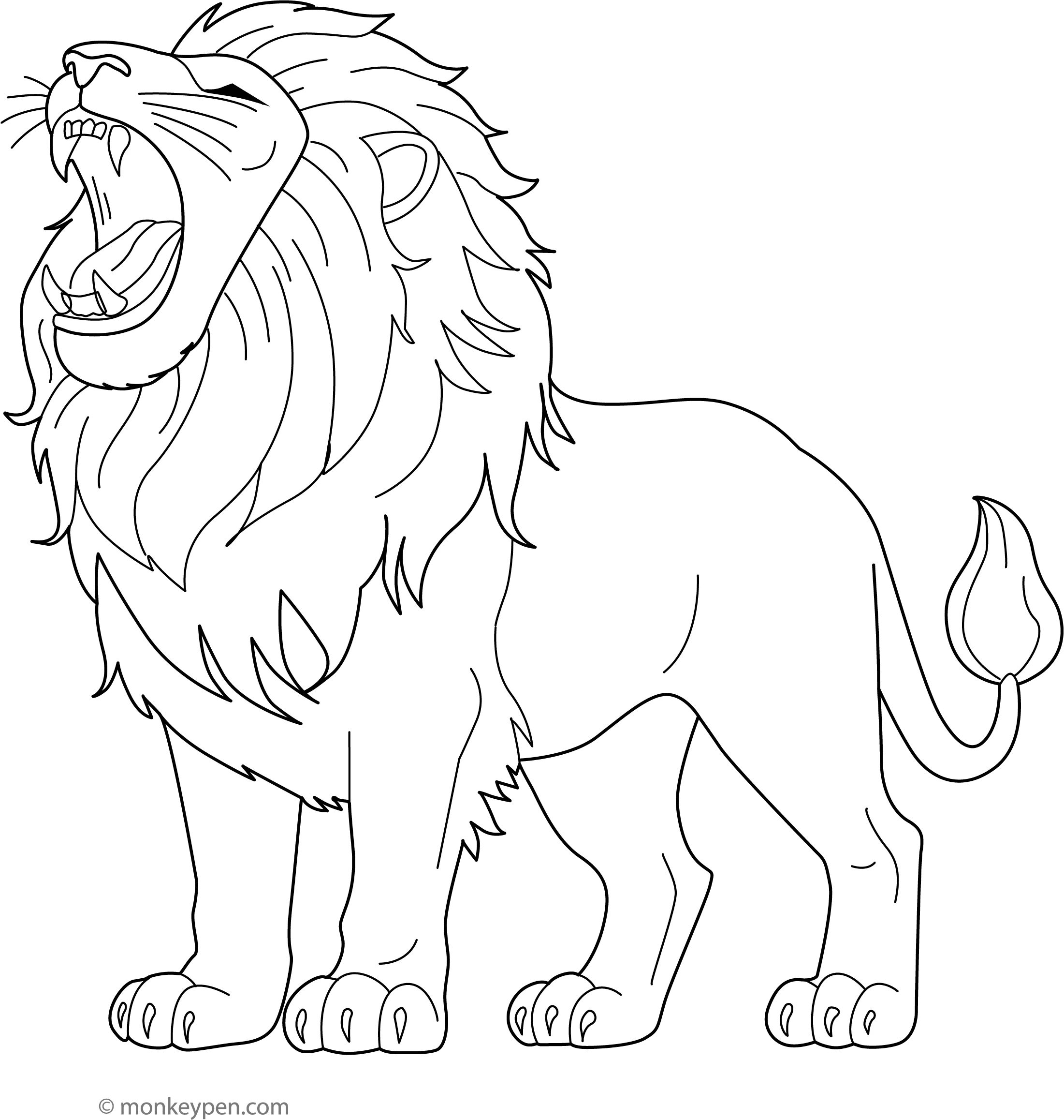 Roaring Lion Coloring Page Free Printable Fun For Kids