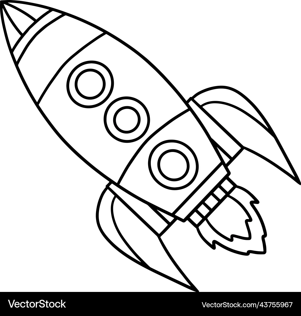 Rocket Ship Isolated Coloring Page For Kids Royalty Free Vector VectorStock Rocket Ship Isolated Coloring Page For Kids Royalty Free Vector VectorStock