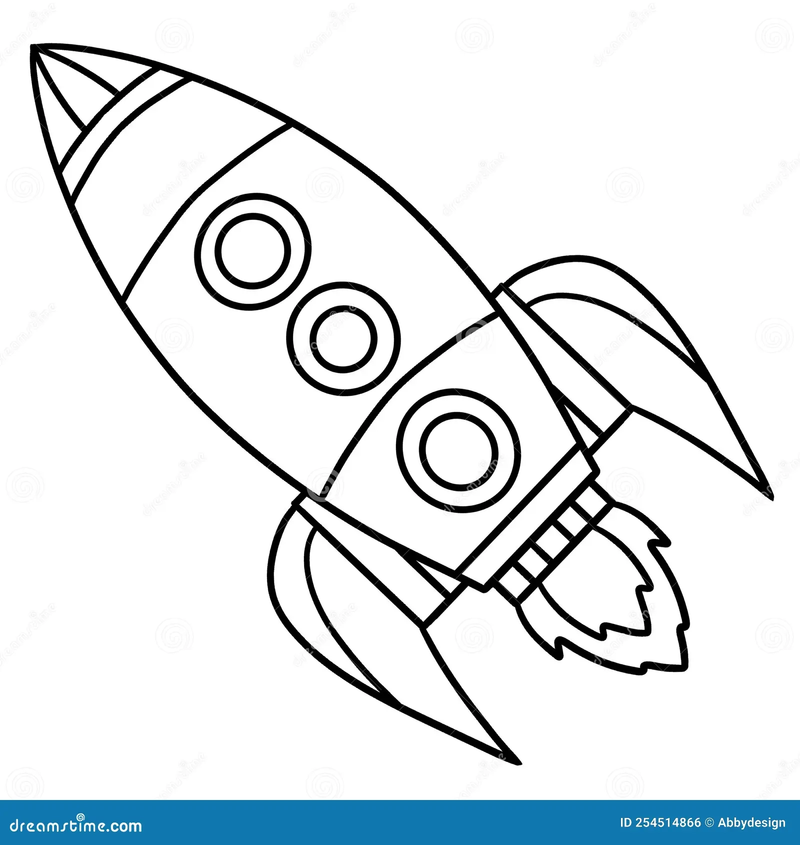 Rocket Ship Isolated Coloring Page For Kids Stock Vector Illustration Of Education Universe 254514866