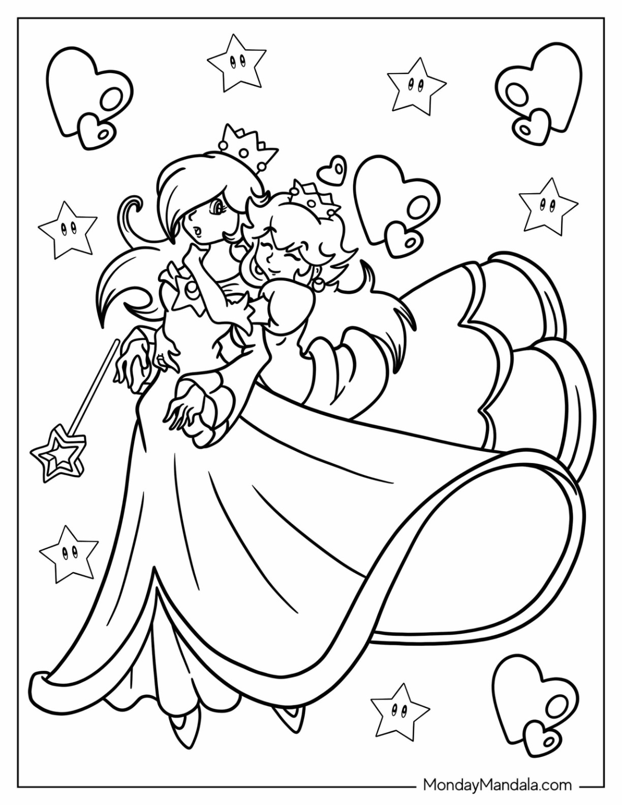 rosalina princess peach coloring pages