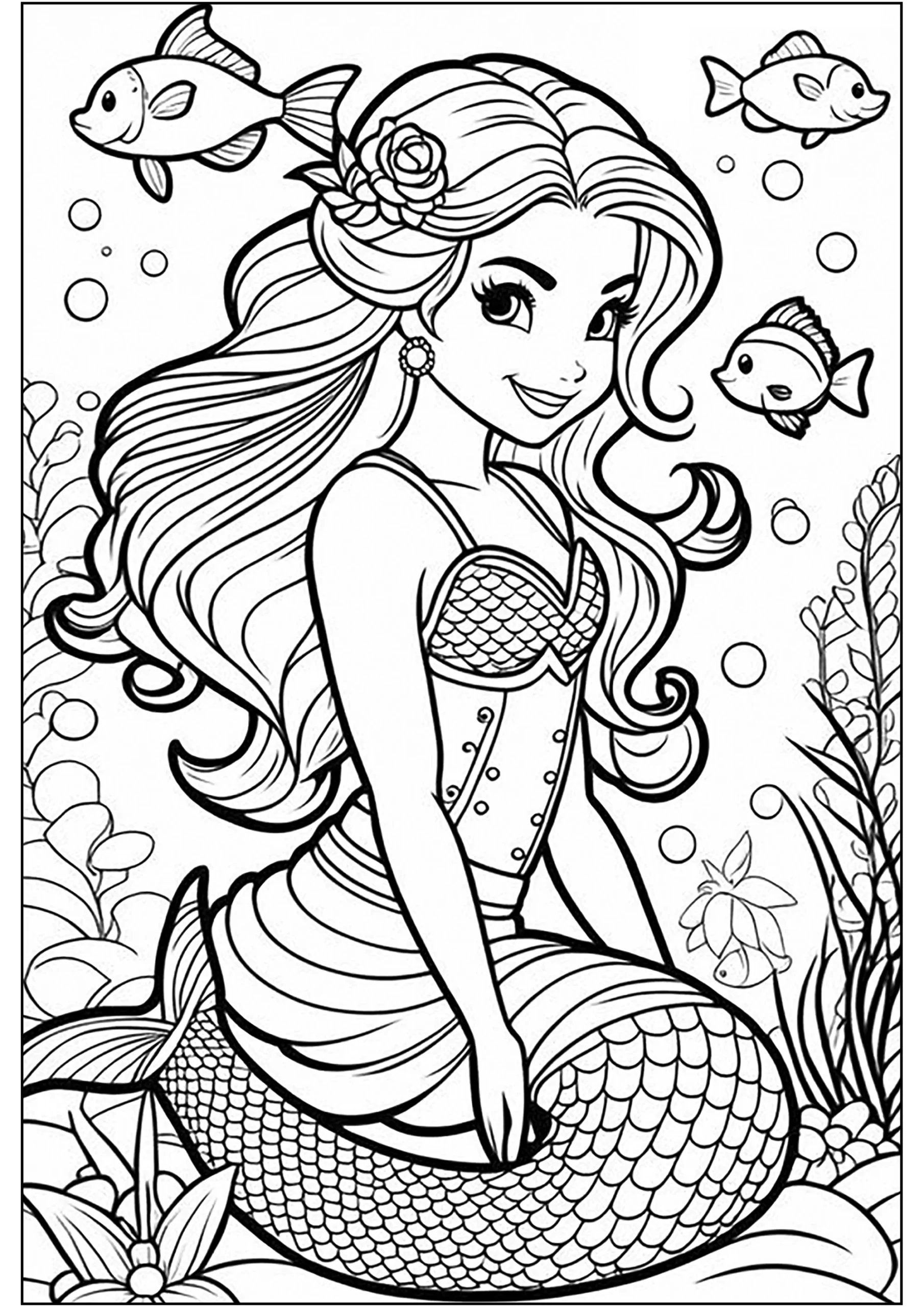 S per Sirena Y Pez Mermaid Coloring Pages For Adults S per Sirena Y Pez Mermaid Coloring Pages For Adults