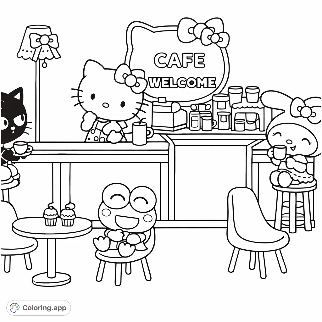 Sanrio Cafe Friends Coloring app Sanrio Cafe Friends Coloring app