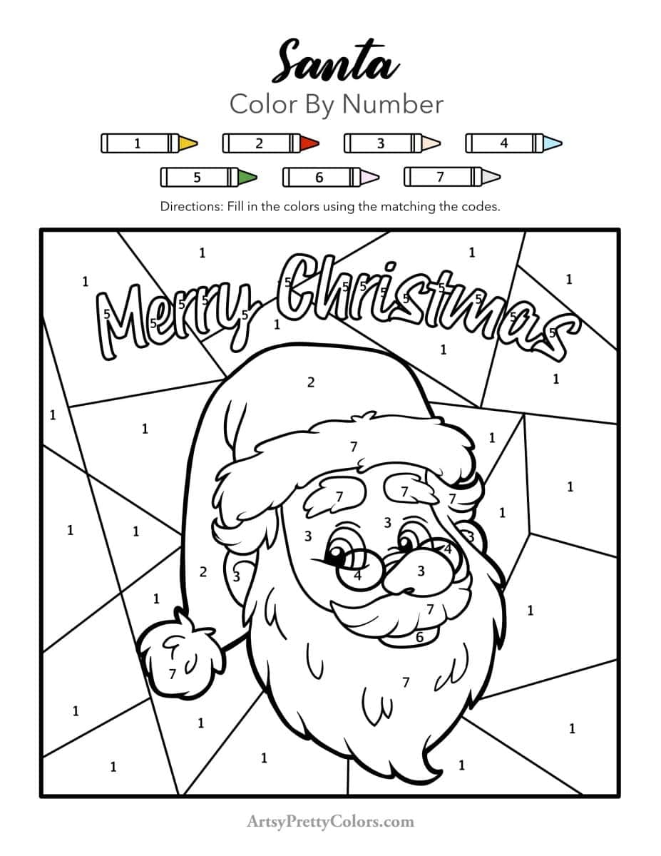 color by number santa