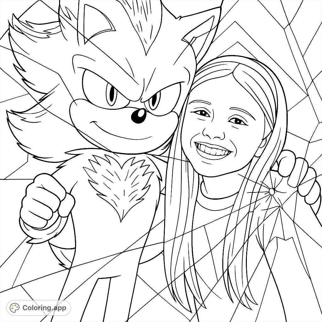 shadow sonic coloring page