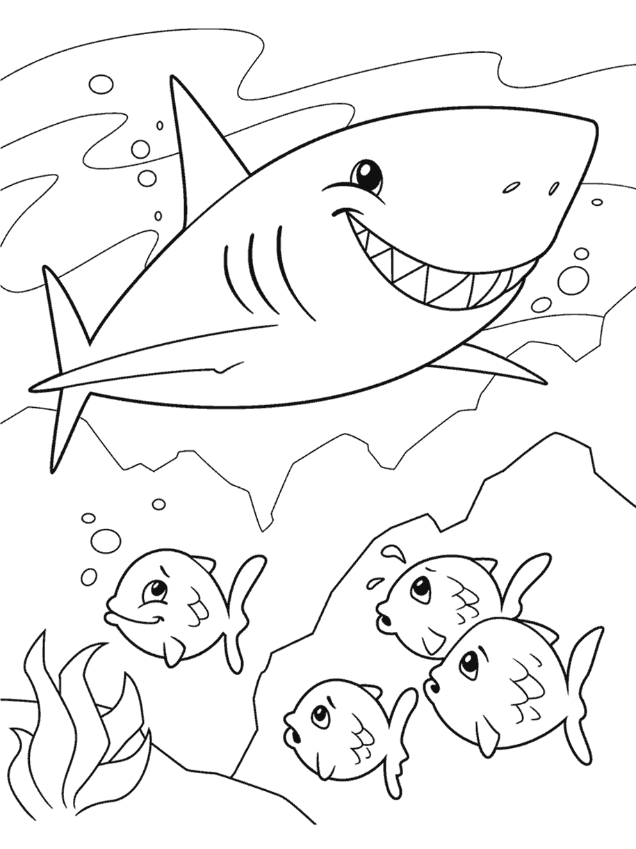 Shark Coloring Page For Kids