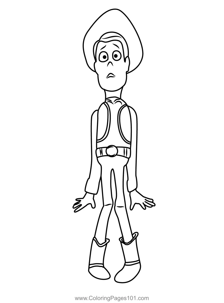 Sheriff Woody Gets Scared Coloring Page For Kids Free Toy Story Printable Coloring Pages Online For Kids ColoringPages101 Coloring Pages For Kids