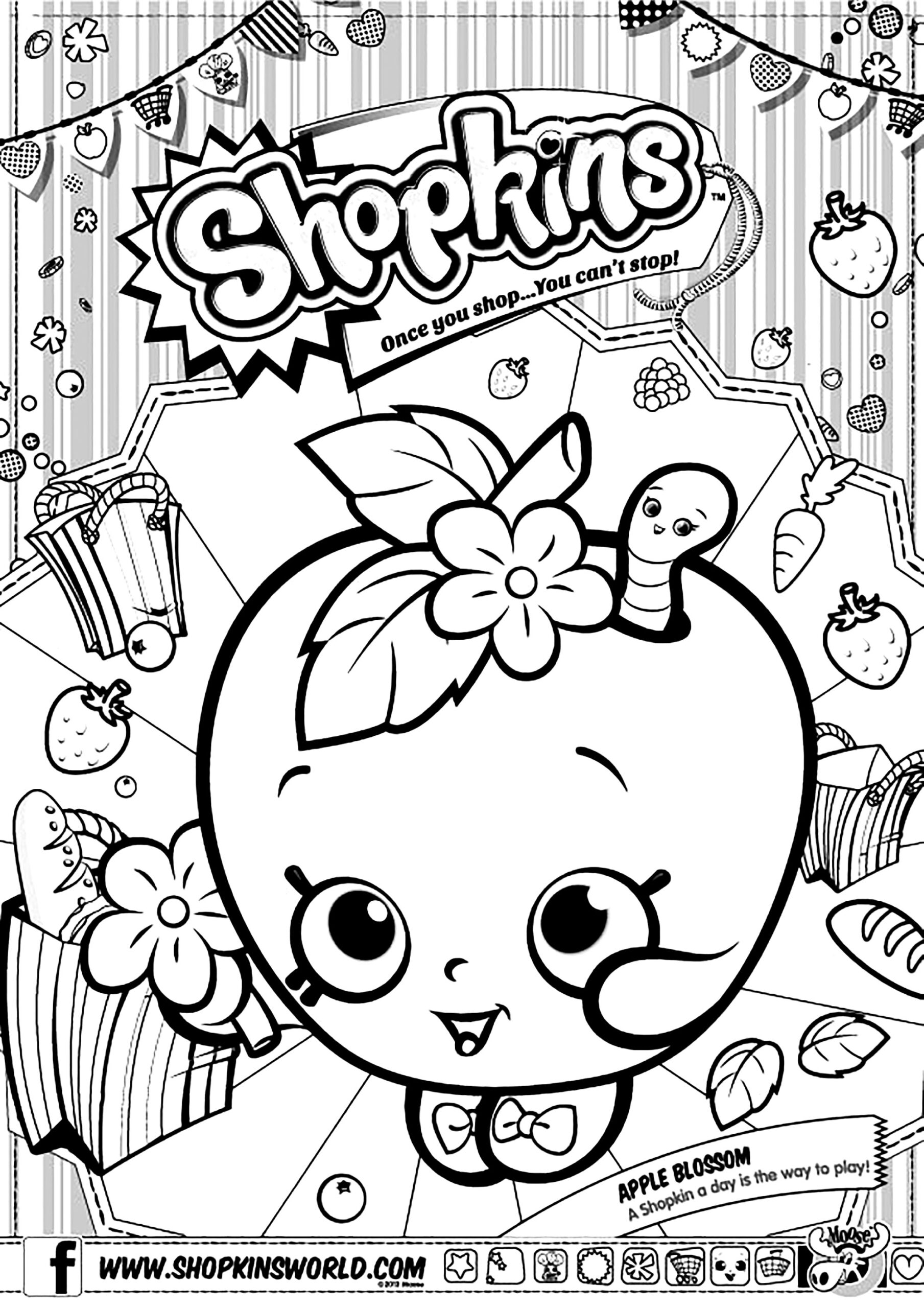 Shopkins Apple Blossom Shopkins Coloring Pages