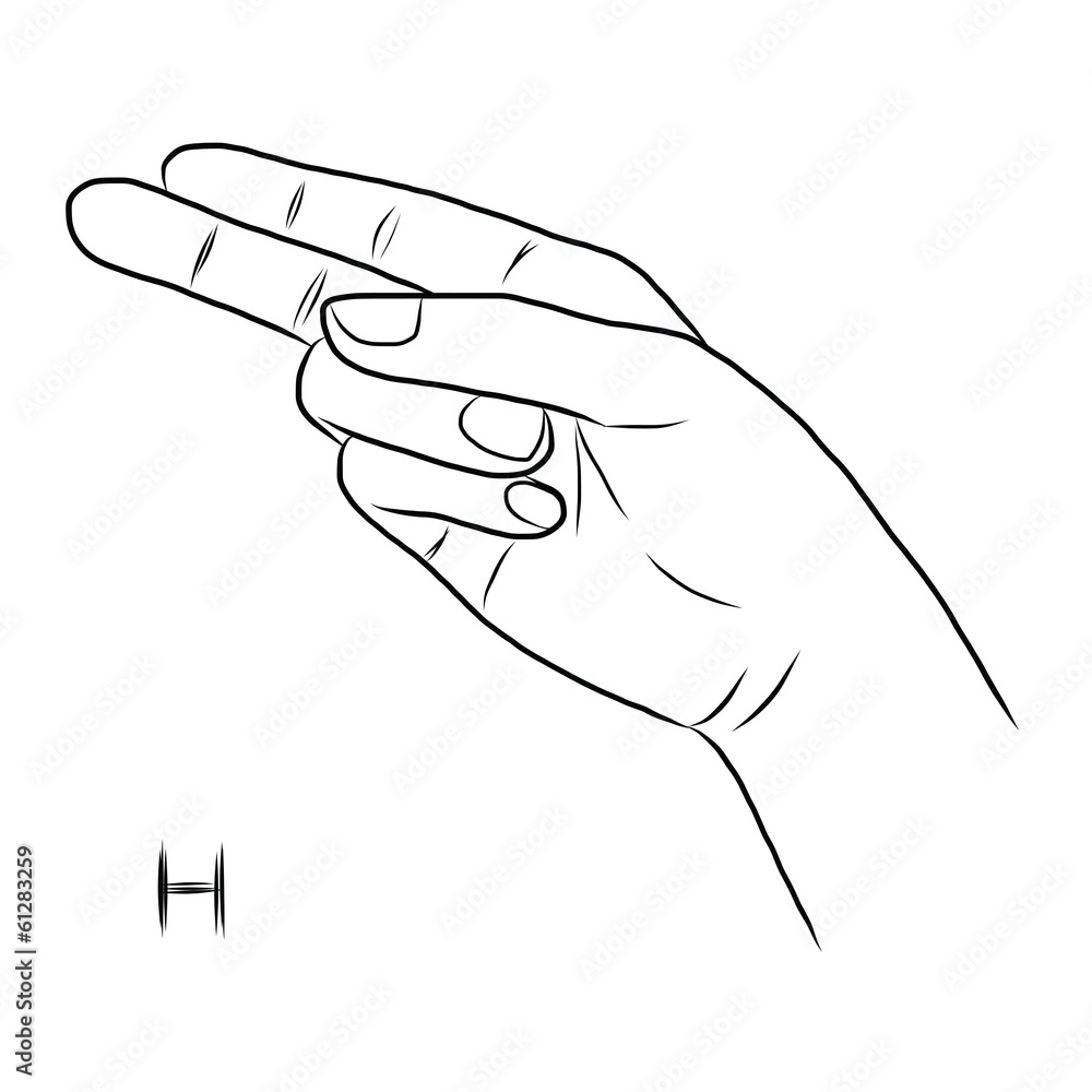 letter h in sign language
