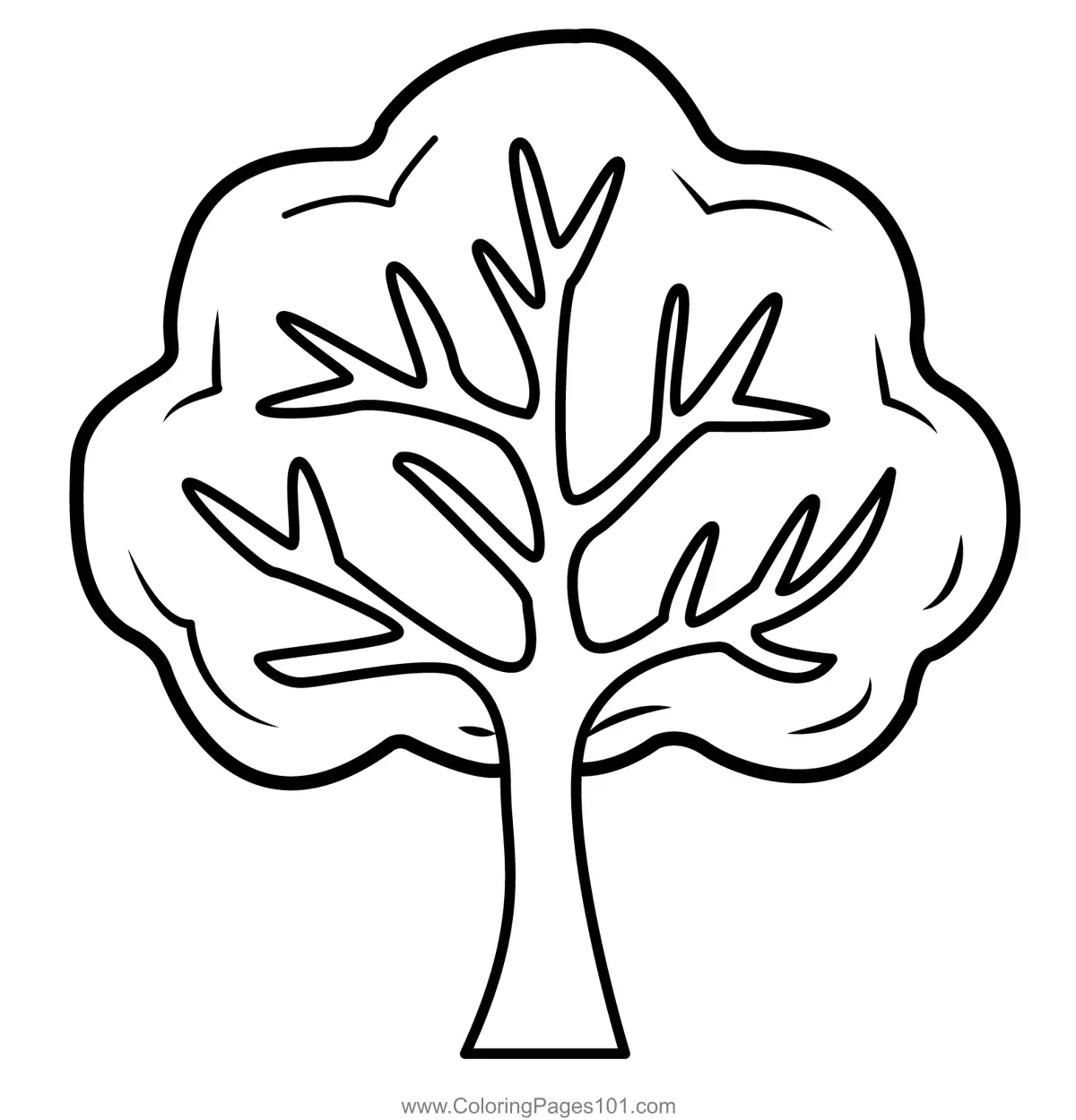 Simple Big Green Tree Coloring Page For Kids Free Trees Printable Coloring Pages Online For Kids ColoringPages101 Coloring Pages For Kids