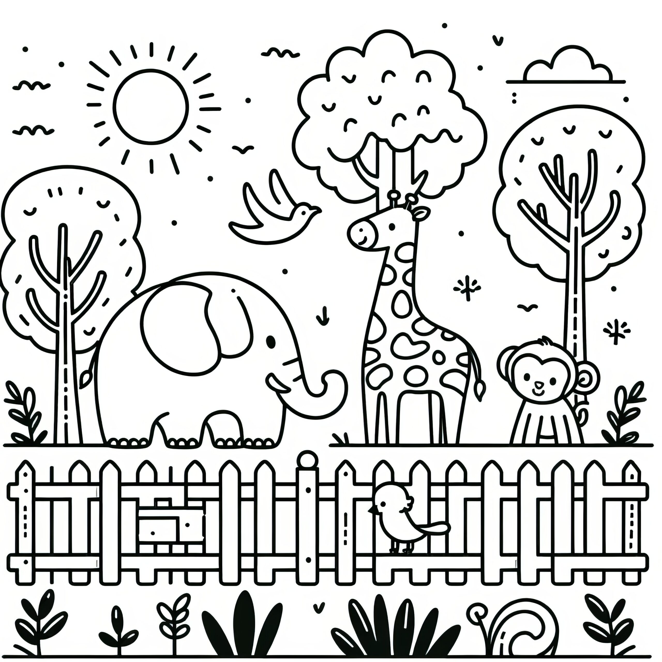 colouring pages zoo animals