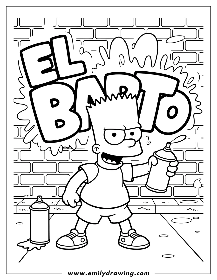 Simpsons Coloring Page Emily Drawing