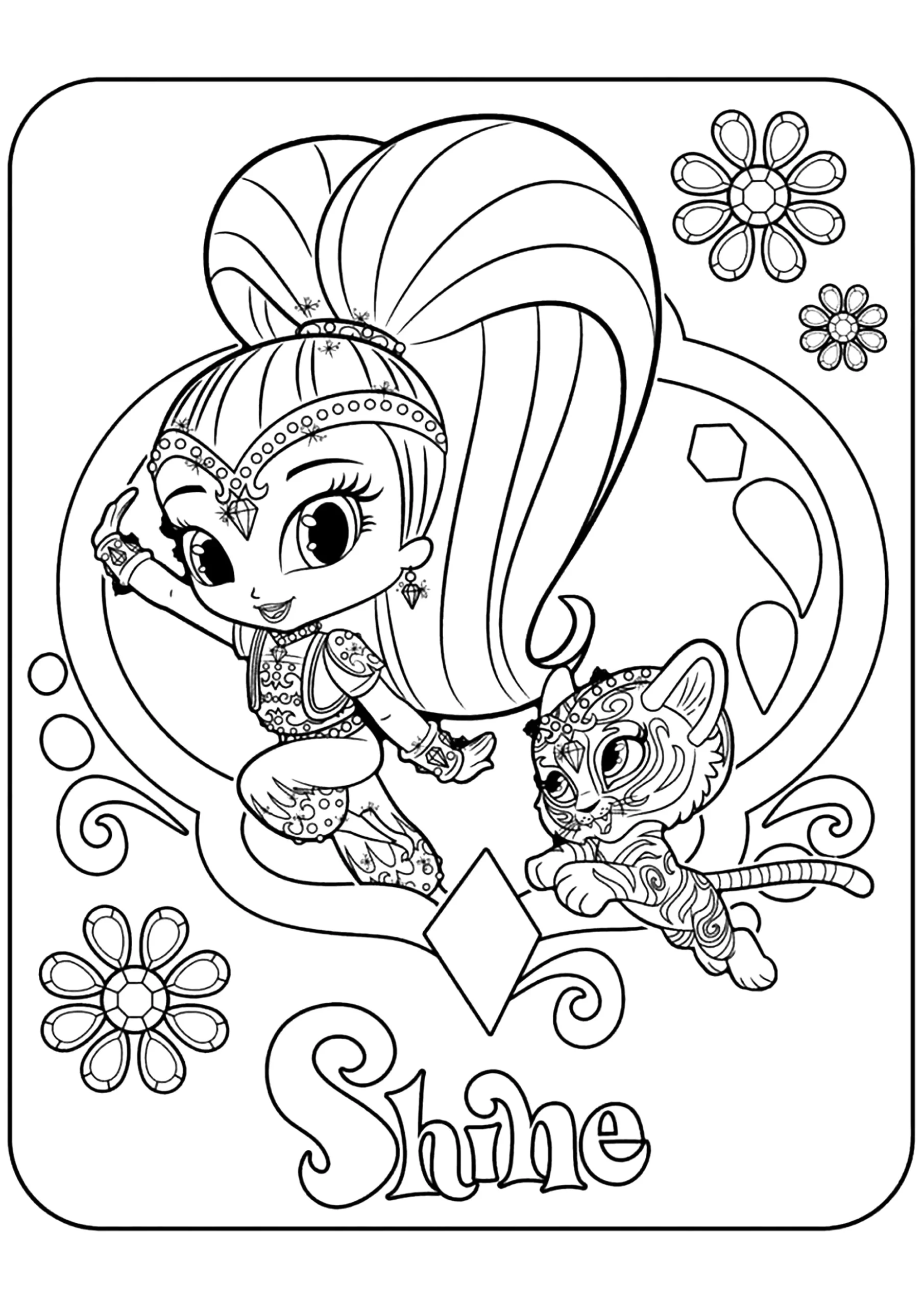Sine The Gentle Genie Shimmer And Shine Coloring Pages