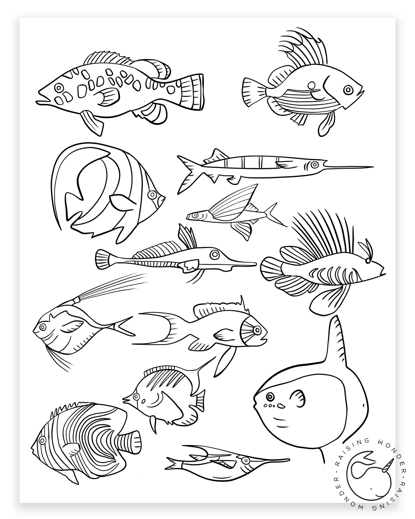 Single Coloring Page Tropical Fish Sarah Jane Studios Single Coloring Page Tropical Fish Sarah Jane Studios