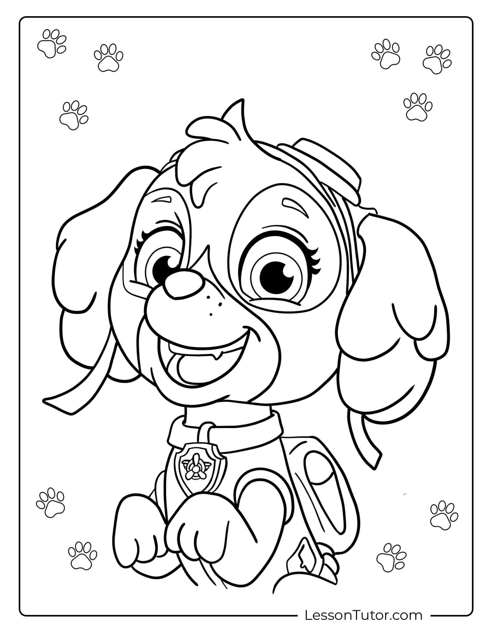 Skye Paw Patrol Coloring Pages Lesson Tutor