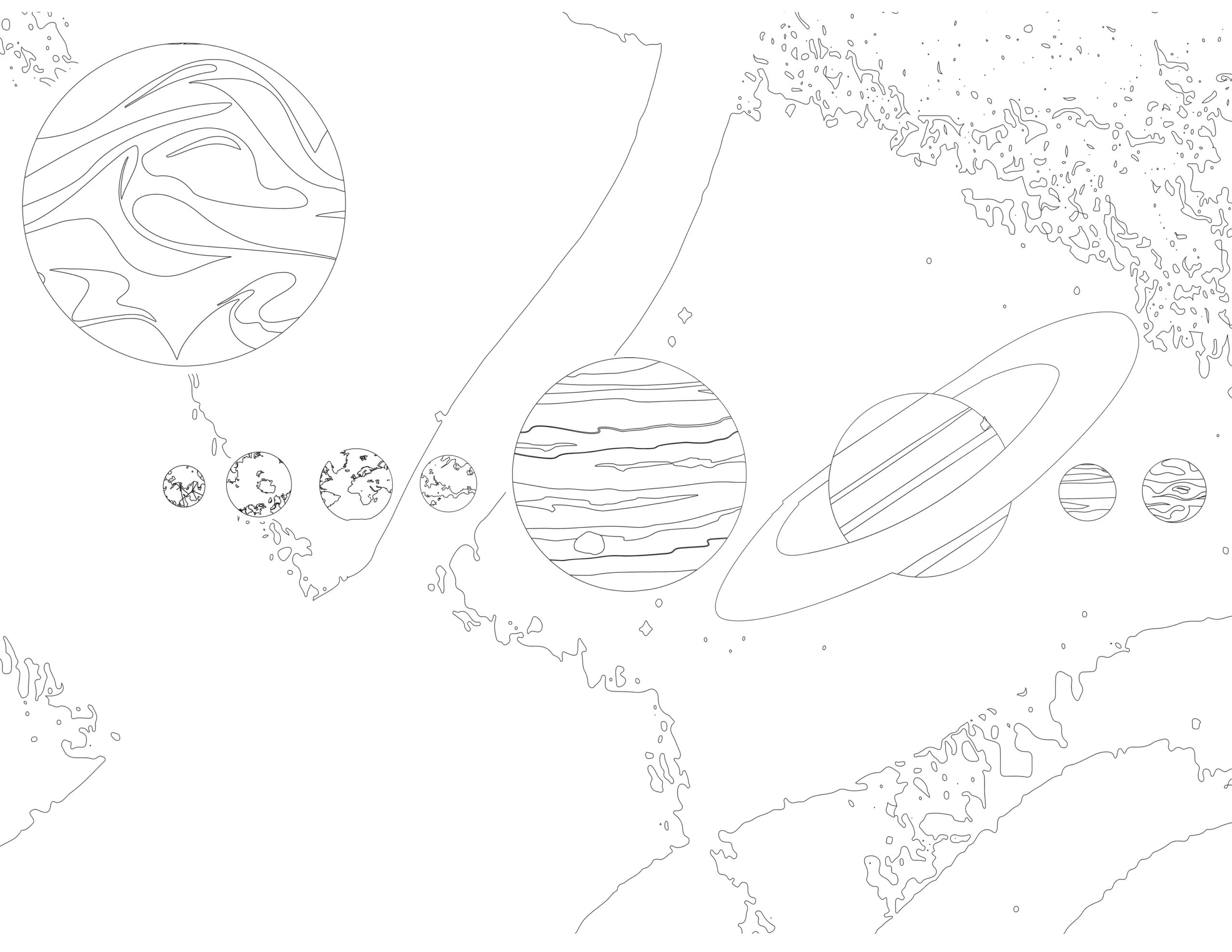 Solar System Coloring Sheet Kids Learning Tube