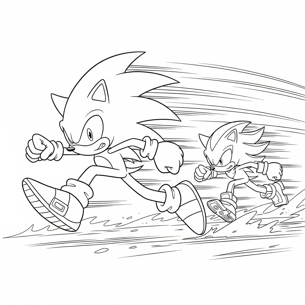 shadow and sonic coloring pages