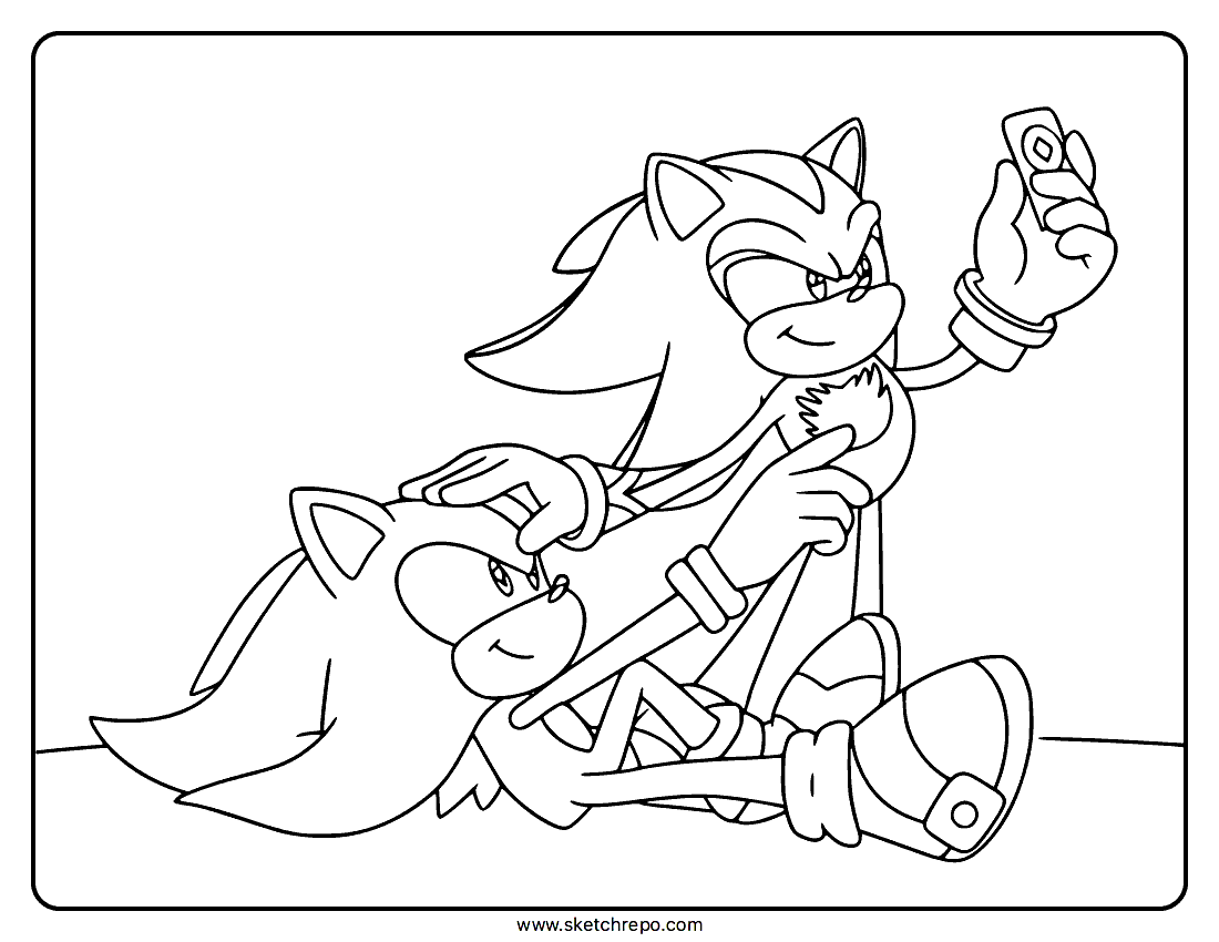 sonic and shadow coloring page