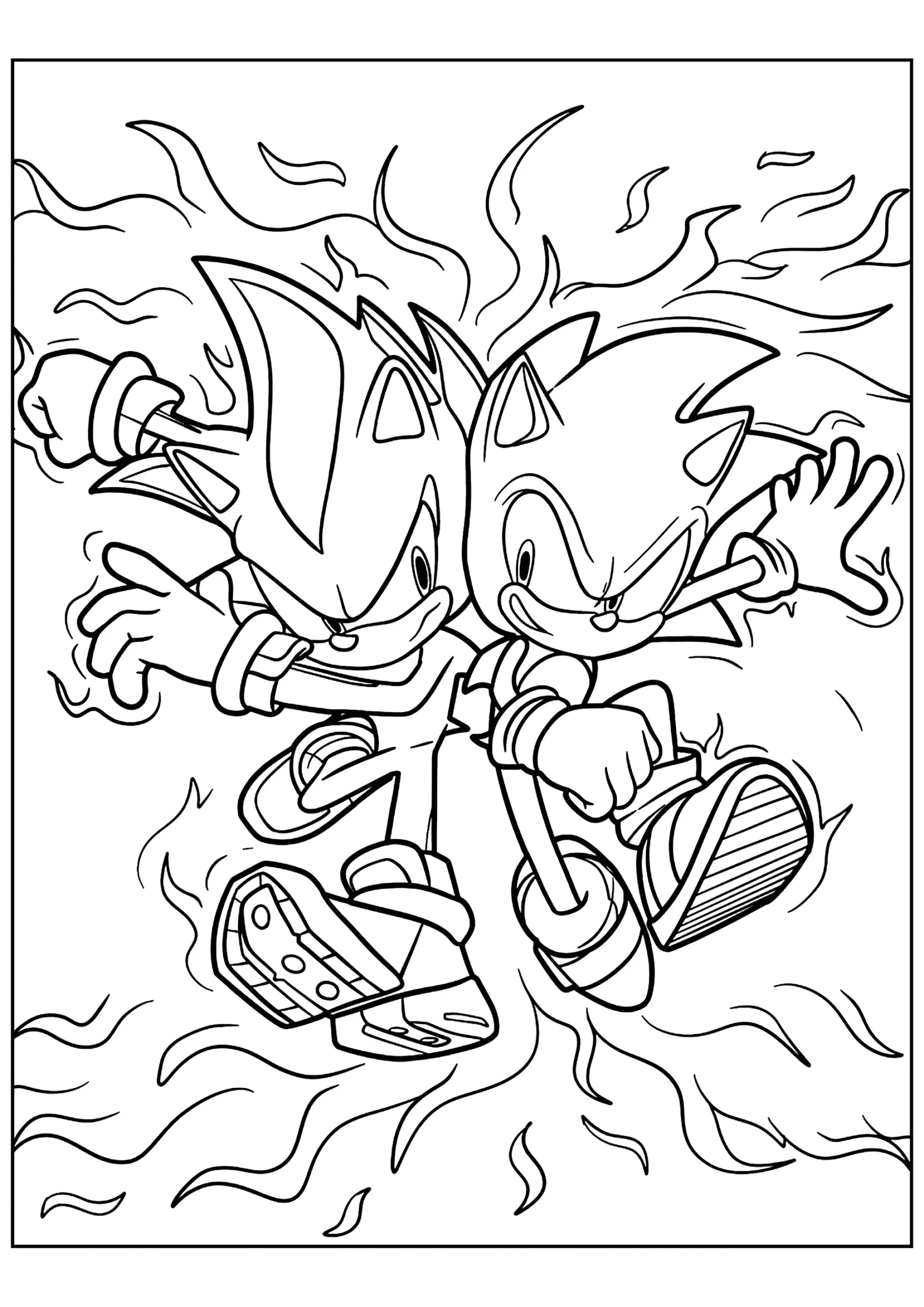 Sonic And Shadow Sonic Coloring Pages Sonic And Shadow Sonic Coloring Pages