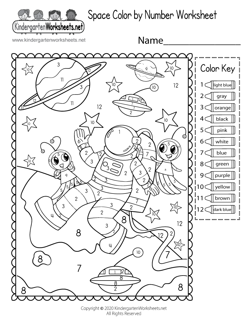 Space Color By Number Worksheet Free Printable Digital PDF Space Color By Number Worksheet Free Printable Digital PDF