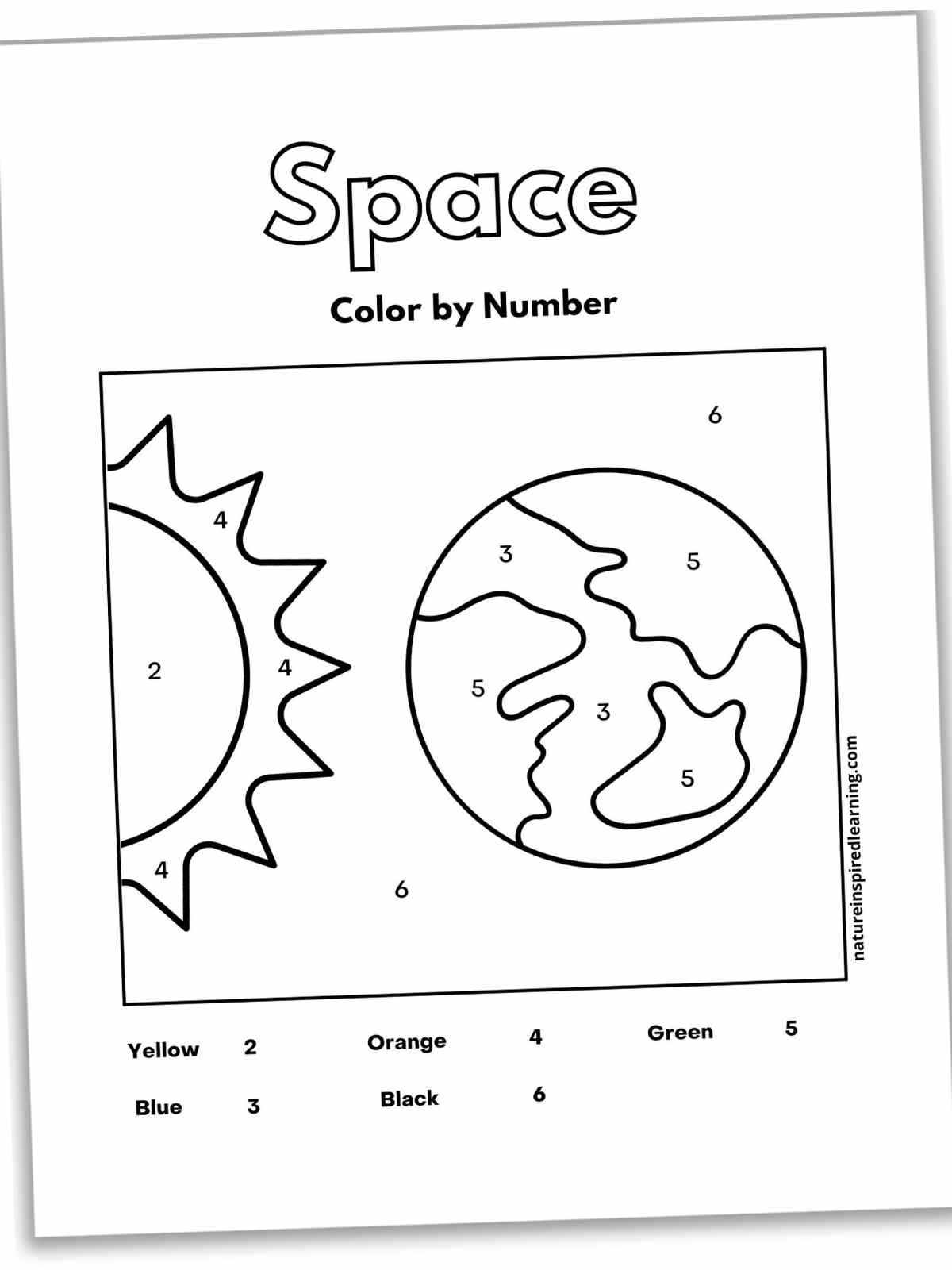 Space Color By Number Worksheets Nature Inspired Learning Space Color By Number Worksheets Nature Inspired Learning