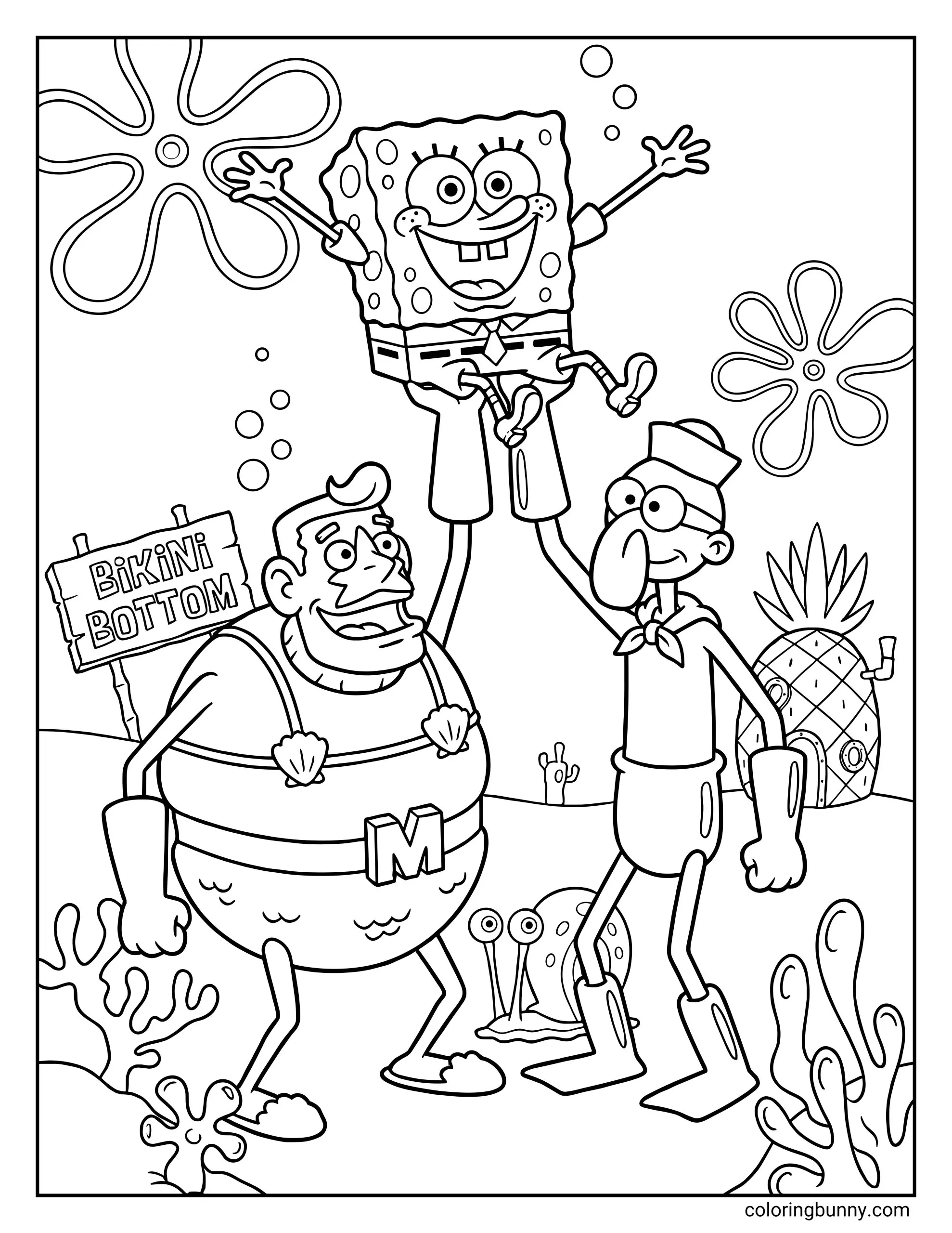 SpongeBob Coloring Pages 52 Free Printable PDFs SpongeBob Coloring Pages 52 Free Printable PDFs