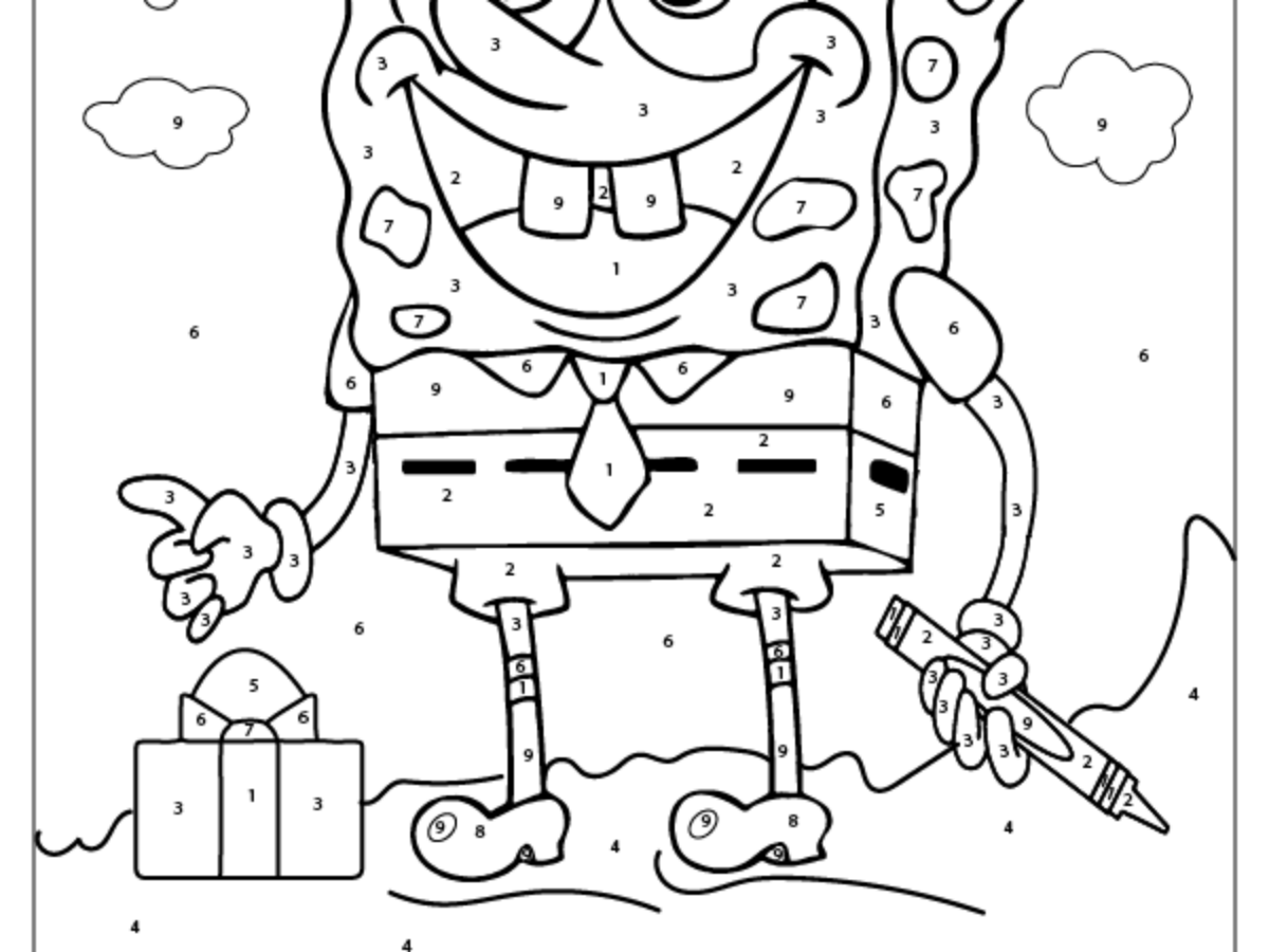 SpongeBob Drawing Coloring By Number SpongeBob Drawing Coloring By Number