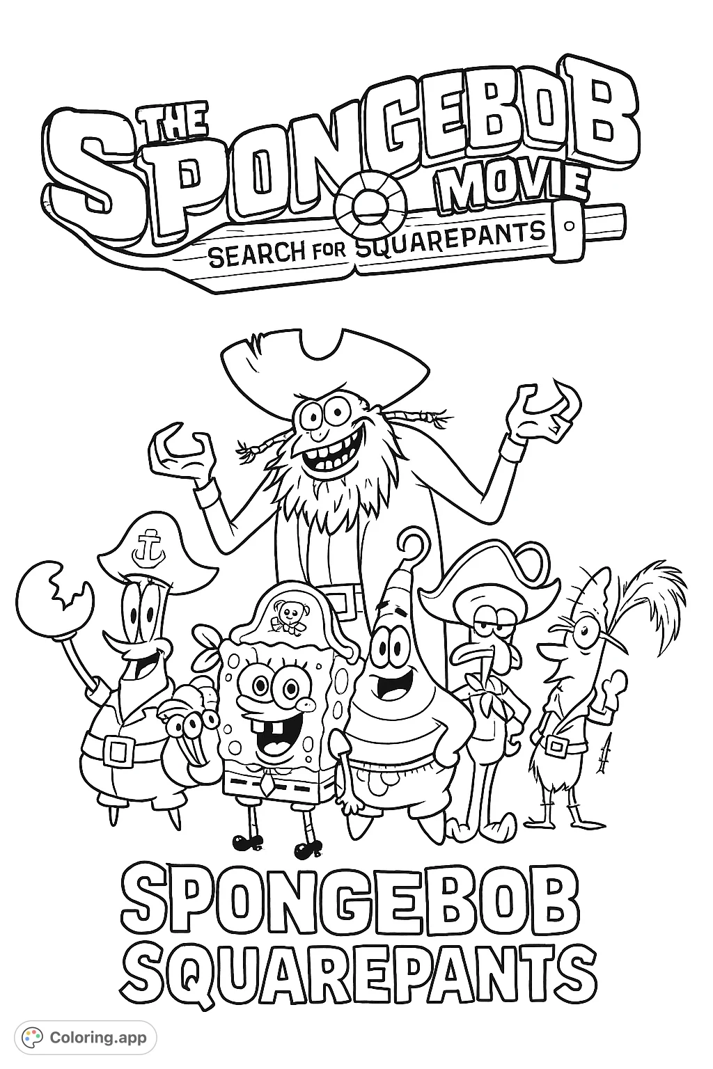 Spongebob Movie Crew Coloring app Spongebob Movie Crew Coloring app