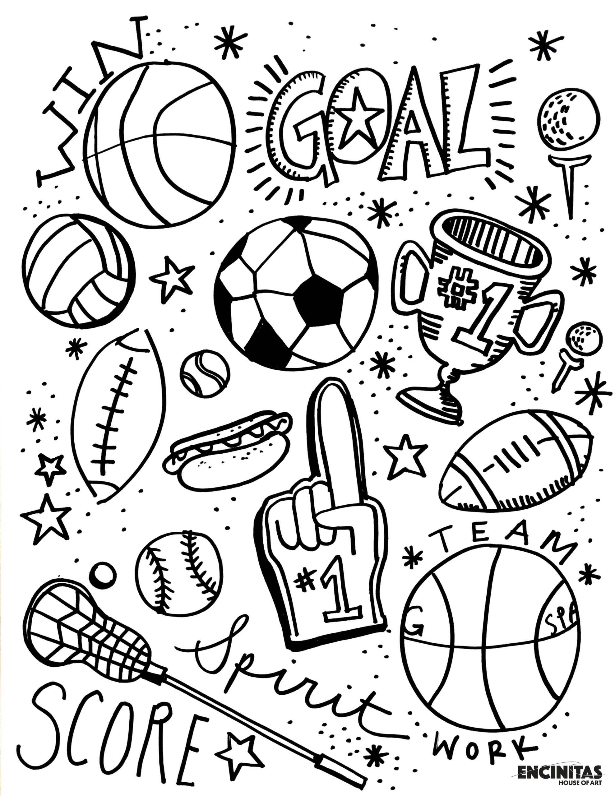 Sports Coloring Page Encinitas House Of Art