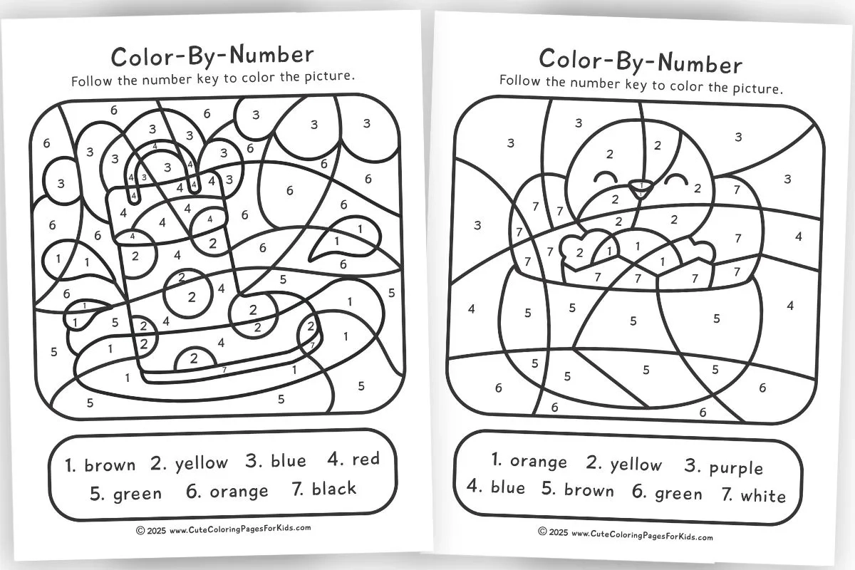free printable color by numbers
