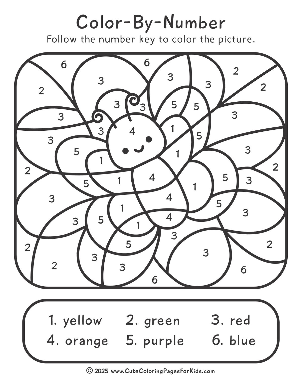 free color by number pages