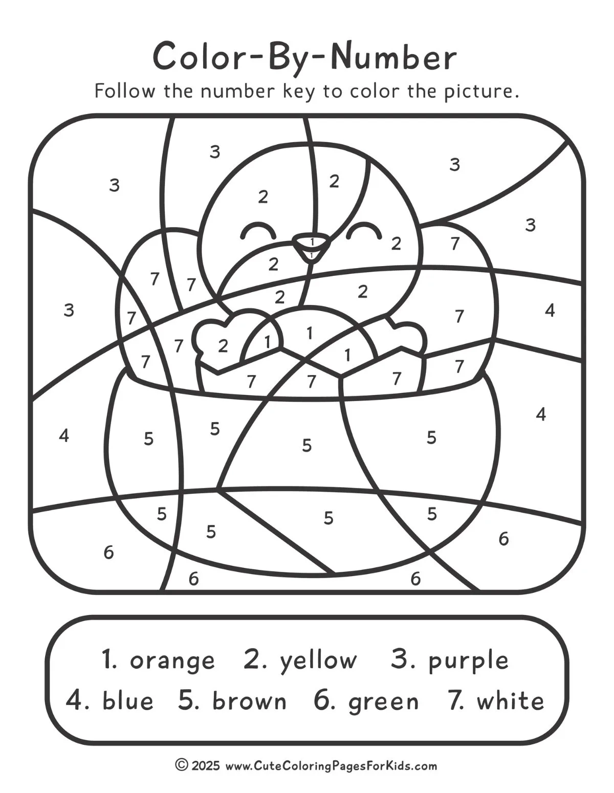 Spring Color By Number Free Printable Cute Coloring Pages For Kids