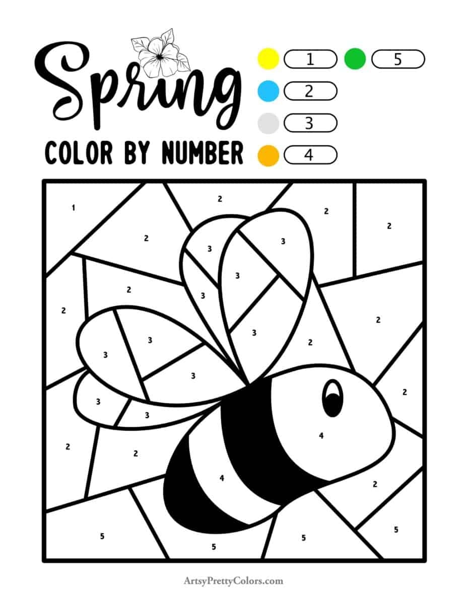spring color by number free