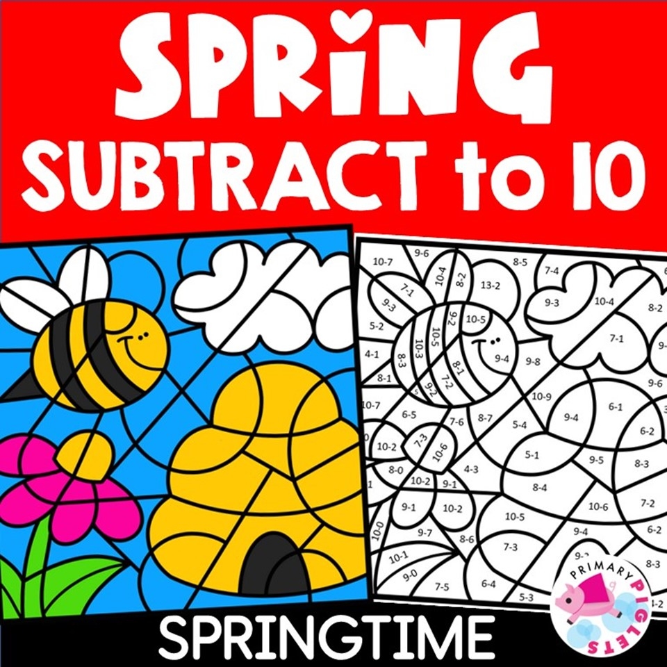 SPRING MATH SPRING COLOR BY CODE SPRING COLOR BY NUMBER SUBTRACTION TO 10 SPRING COLOR BY NUMBER SUBTRACTION Classful