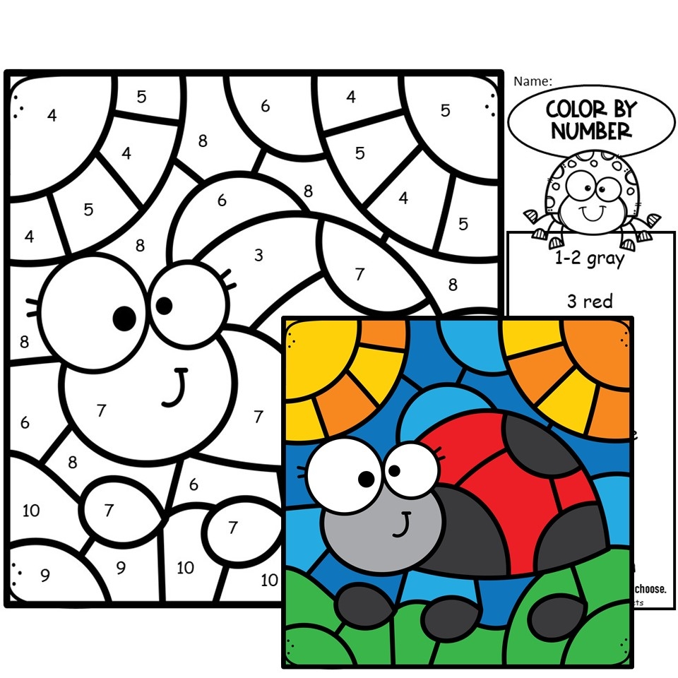 Spring Summer Color By Number Insects Bugs Made By Teachers